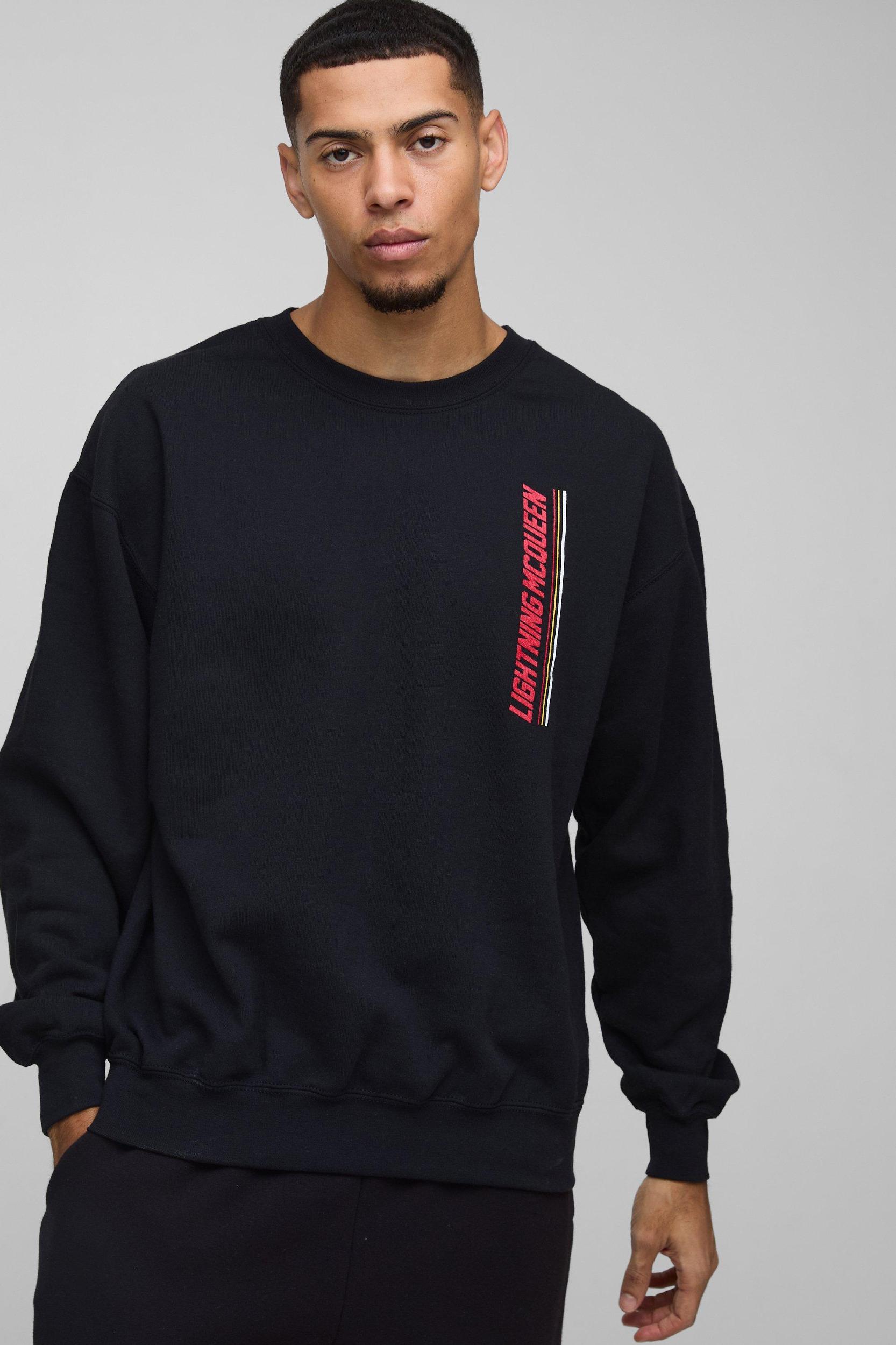 Oversized Pixar Cars License Print Sweatshirt | boohooMAN USA Product Image