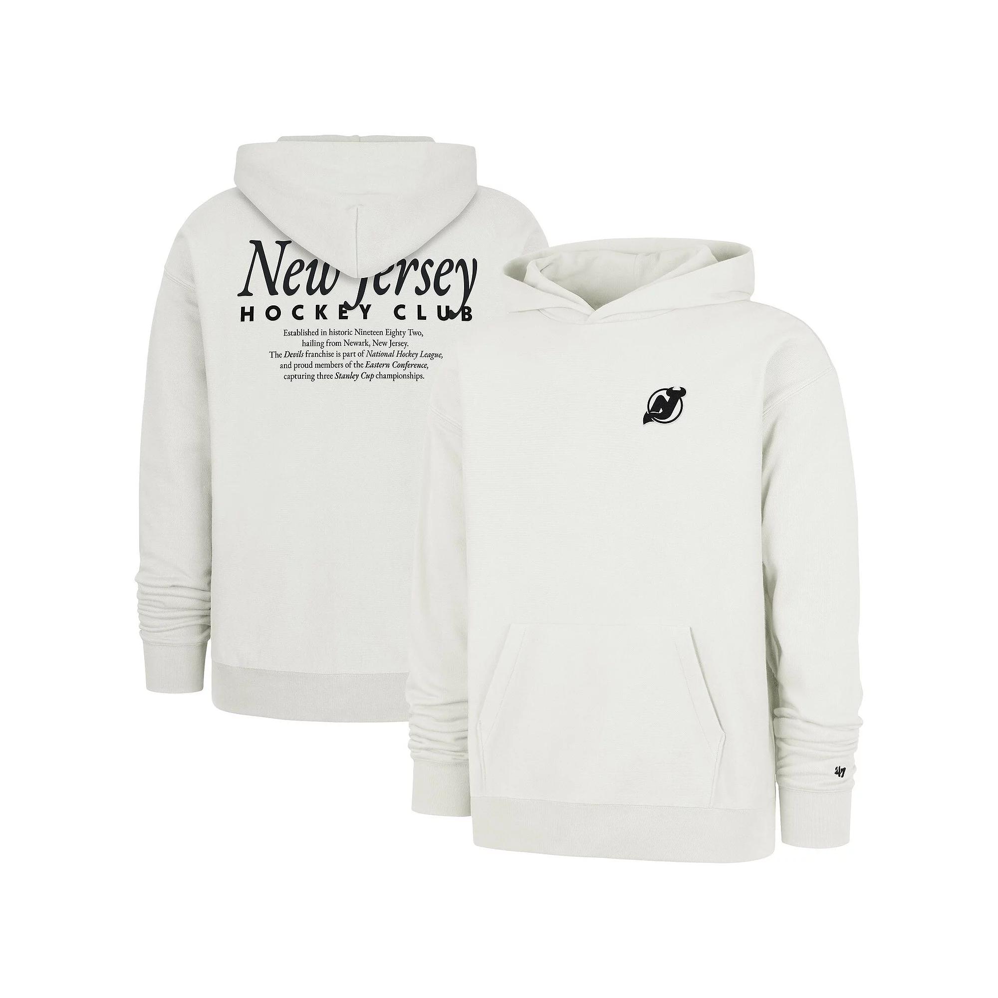 Men's '47 Natural New Jersey Devils Foundation Pullover Hoodie,  Product Image
