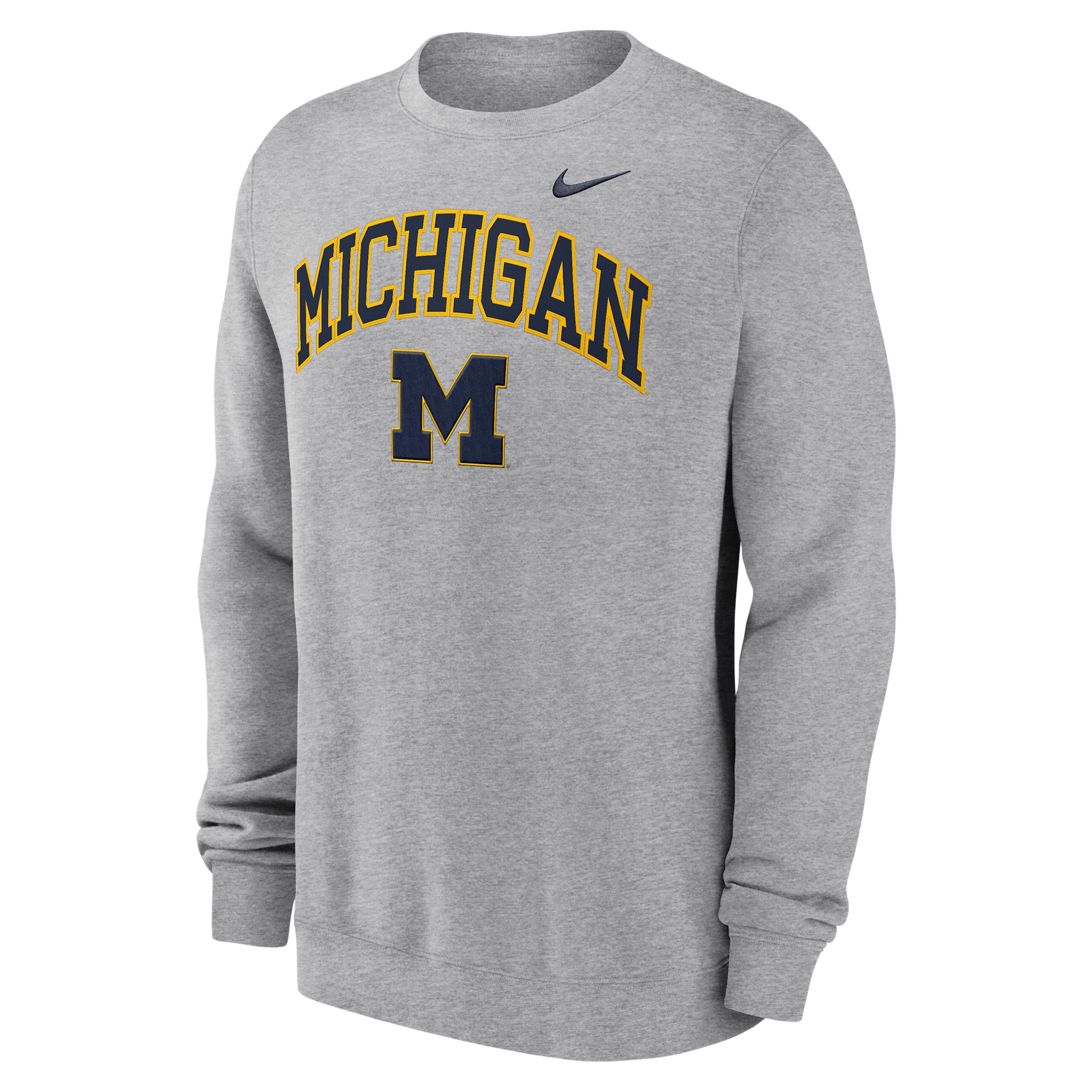 Michigan Arch Nike Mens College Pullover Crew | NKPU06GMWN-Y48 Product Image
