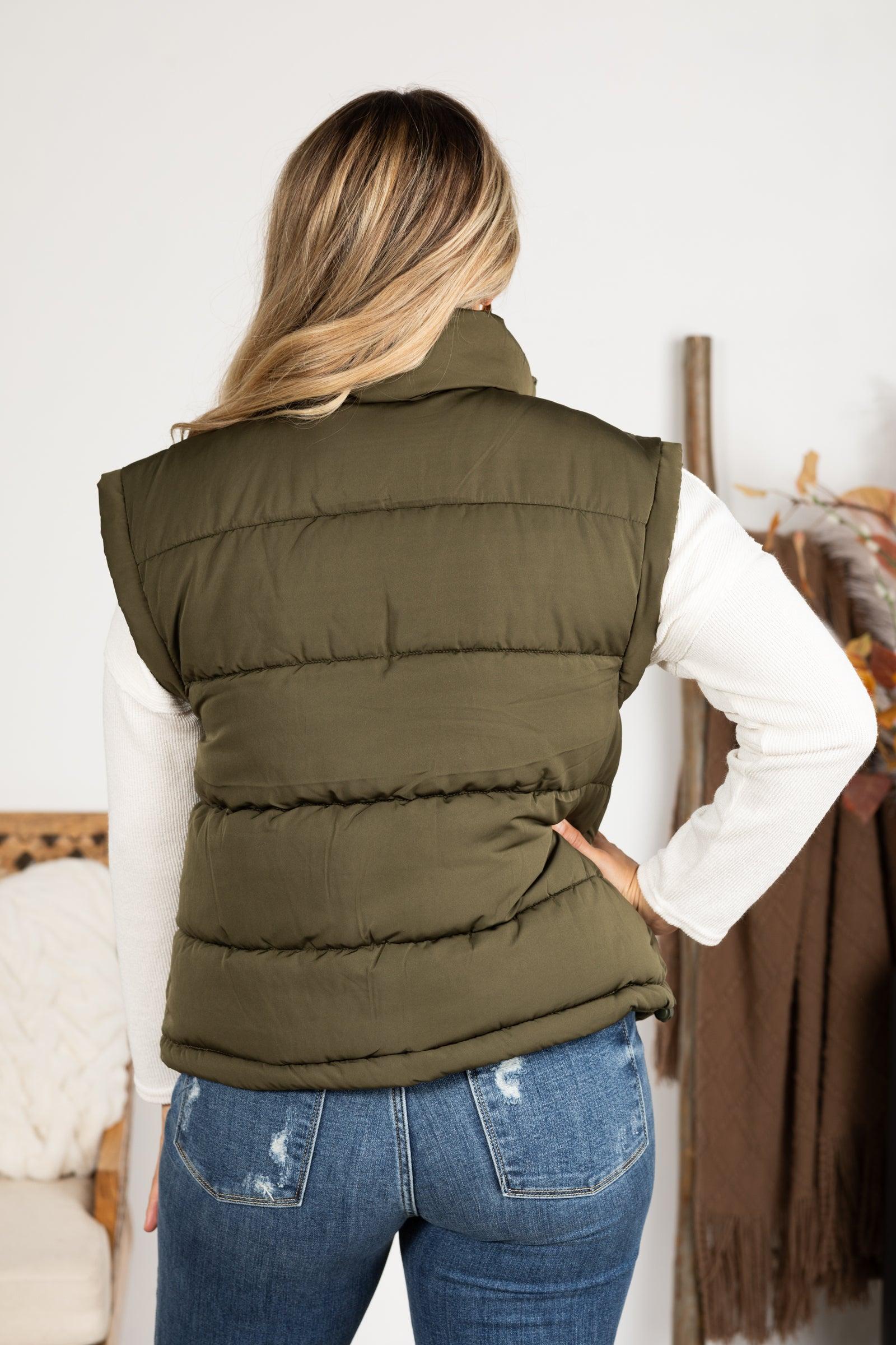 High Neck Casual Comfy Puffer Vest Product Image
