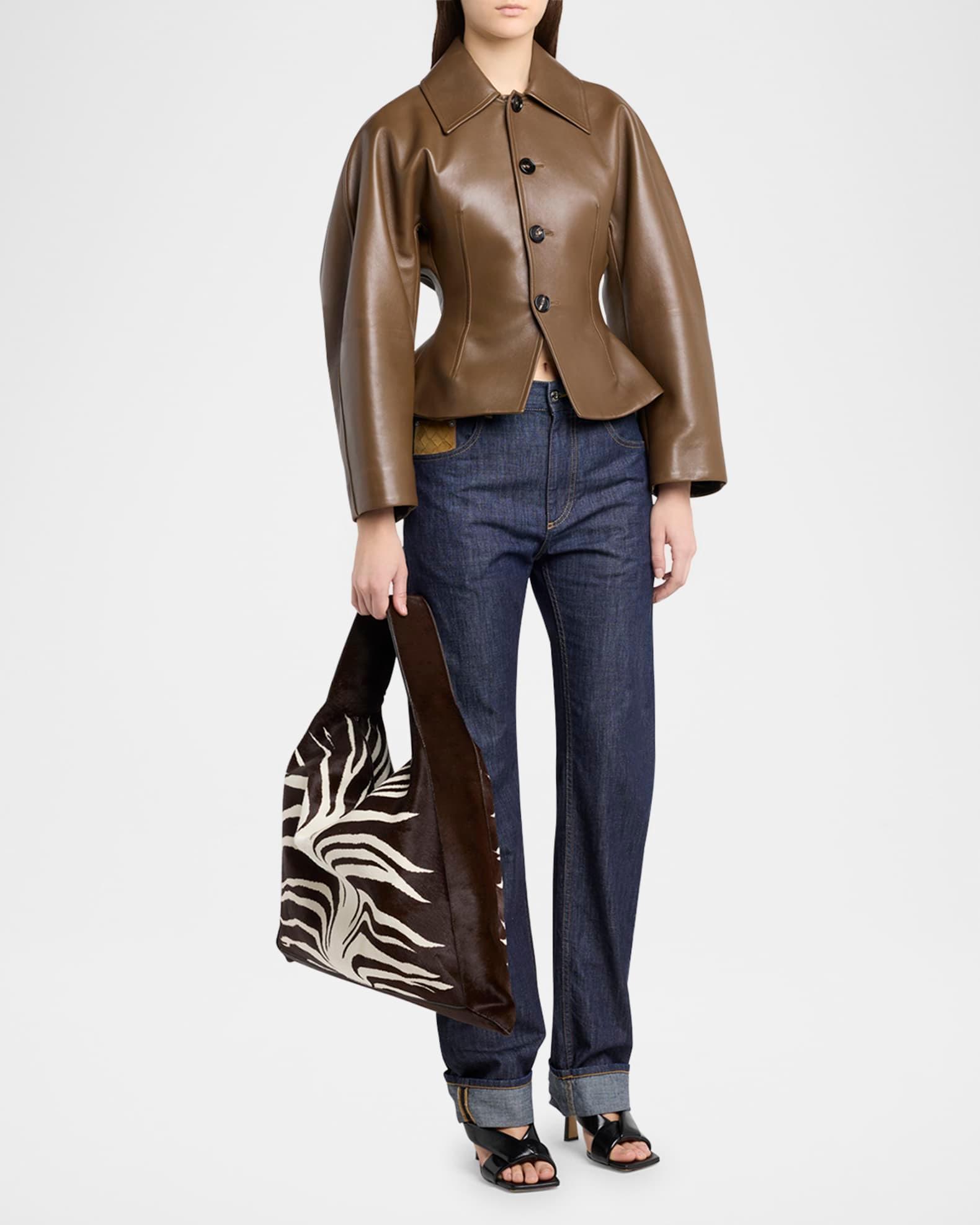 Hop Zebra-Print Calf Hair Shoulder Bag Product Image