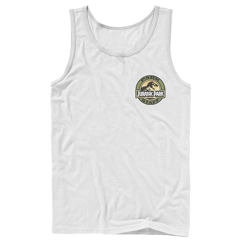 Men's Jurassic Park Staff Logo Pocket Patch Graphic Tank Top,  Product Image