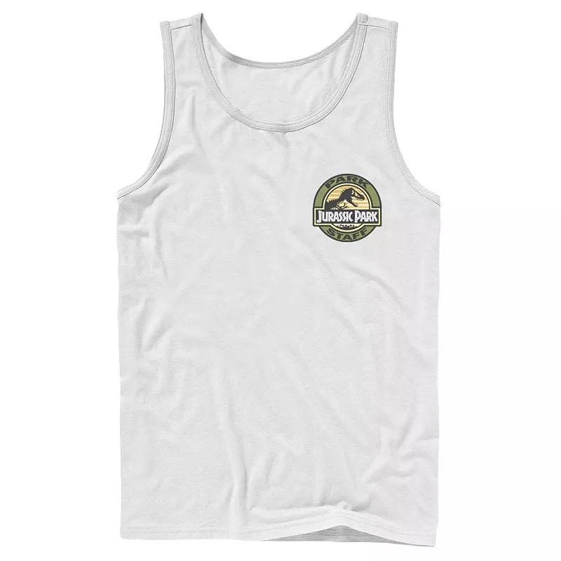 Men's Jurassic Park Staff Logo Pocket Patch Graphic Tank Top,  Product Image