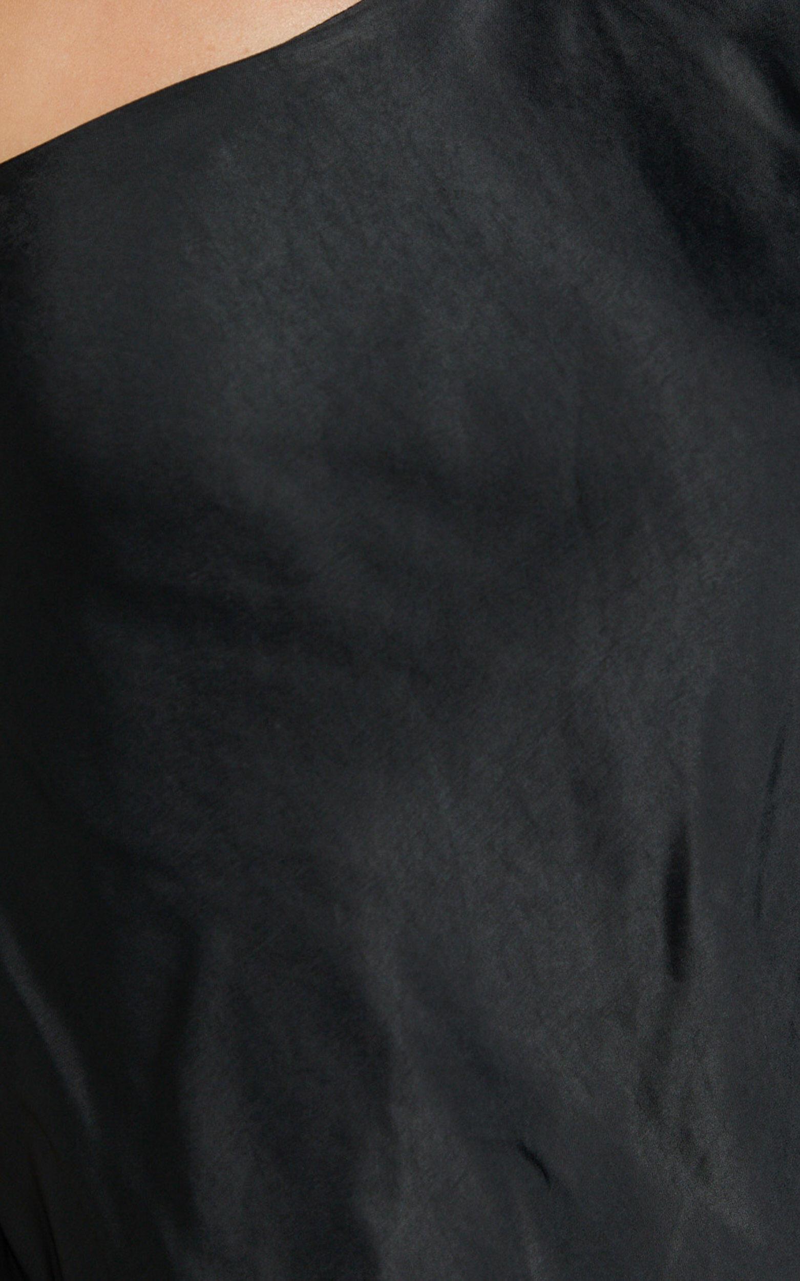 Karla Mini Dress - One Shoulder Long Sleeve Dress in Black Product Image