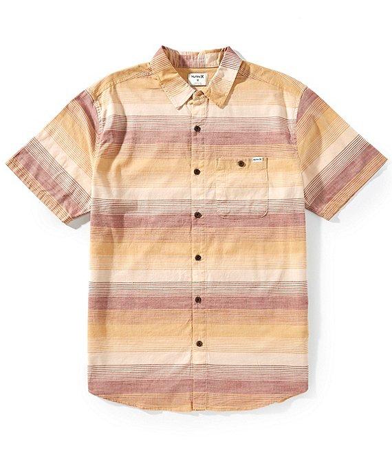 Hurley Lido Horizontal Stripe Short Sleeve Woven Shirt Product Image