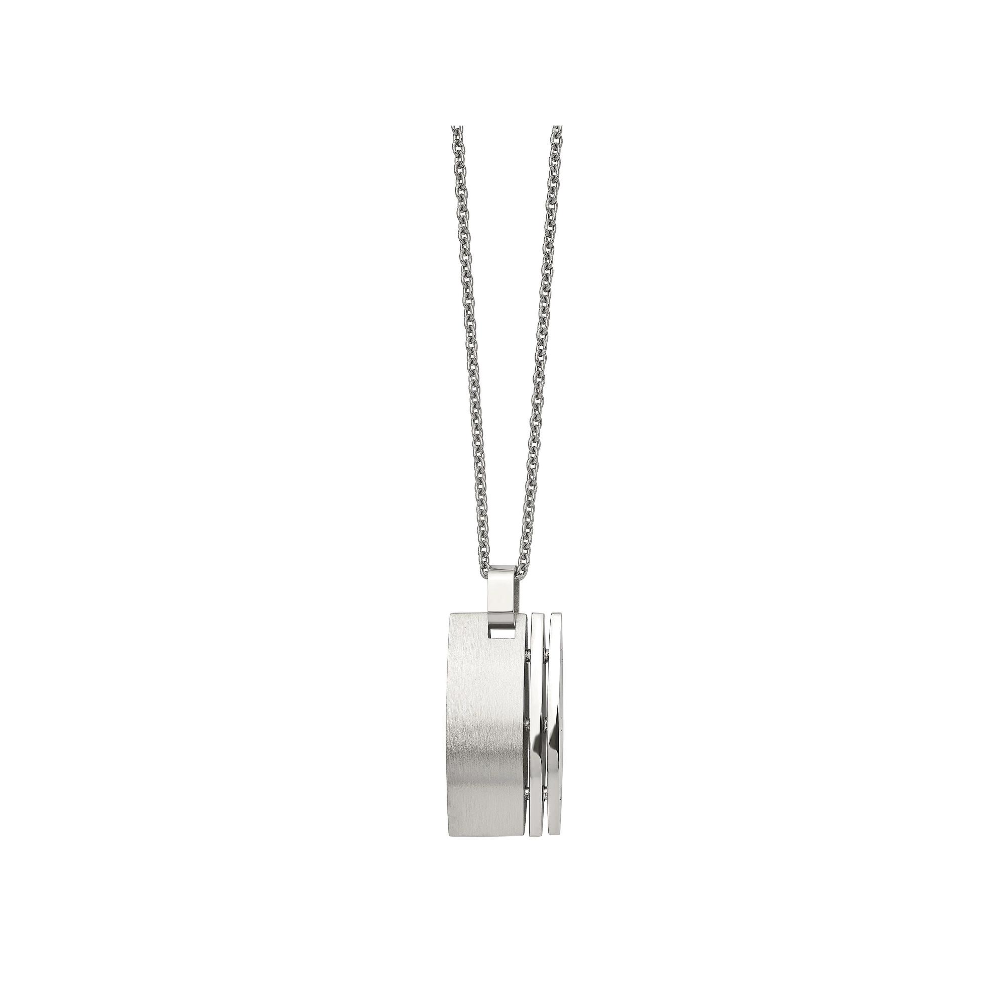 Men's Stainless Steel Brushed Pendant Necklace, Size: 22" Product Image