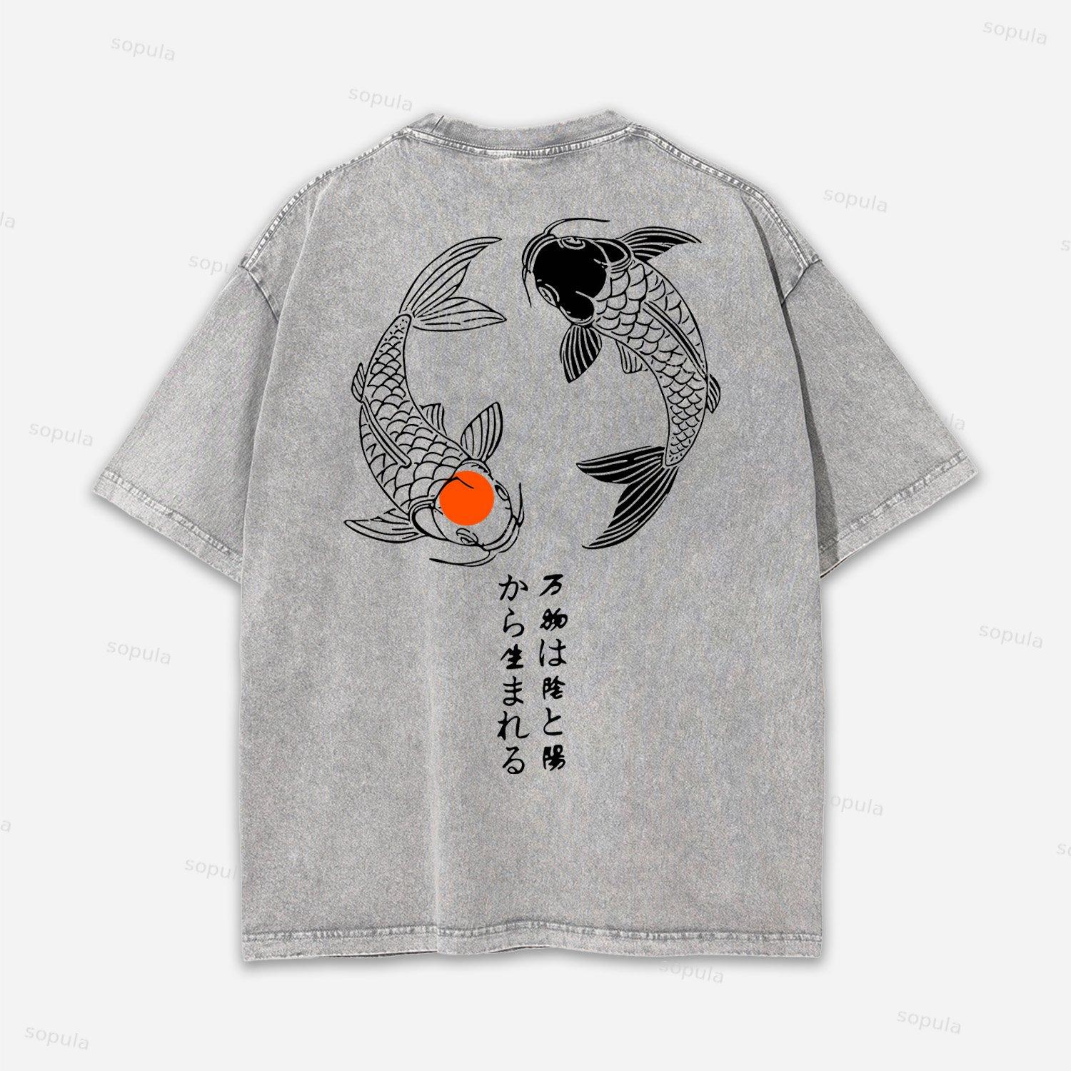 Japanese Koi Acid Washed T-shirt Product Image