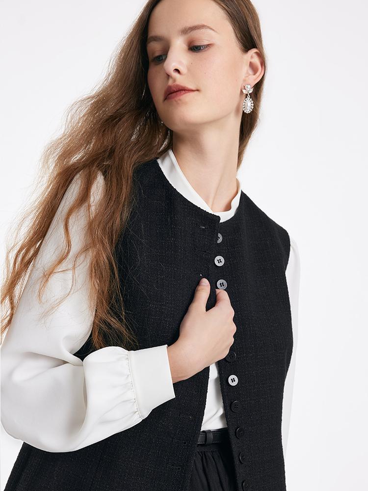 Shirt And Vest And Tulle Skirt With Belt Three-Piece Set Product Image