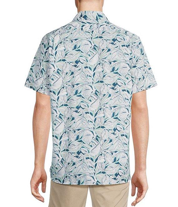 Cremieux Blue Label Tropical Leaf Print Short Sleeve Woven Shirt Product Image