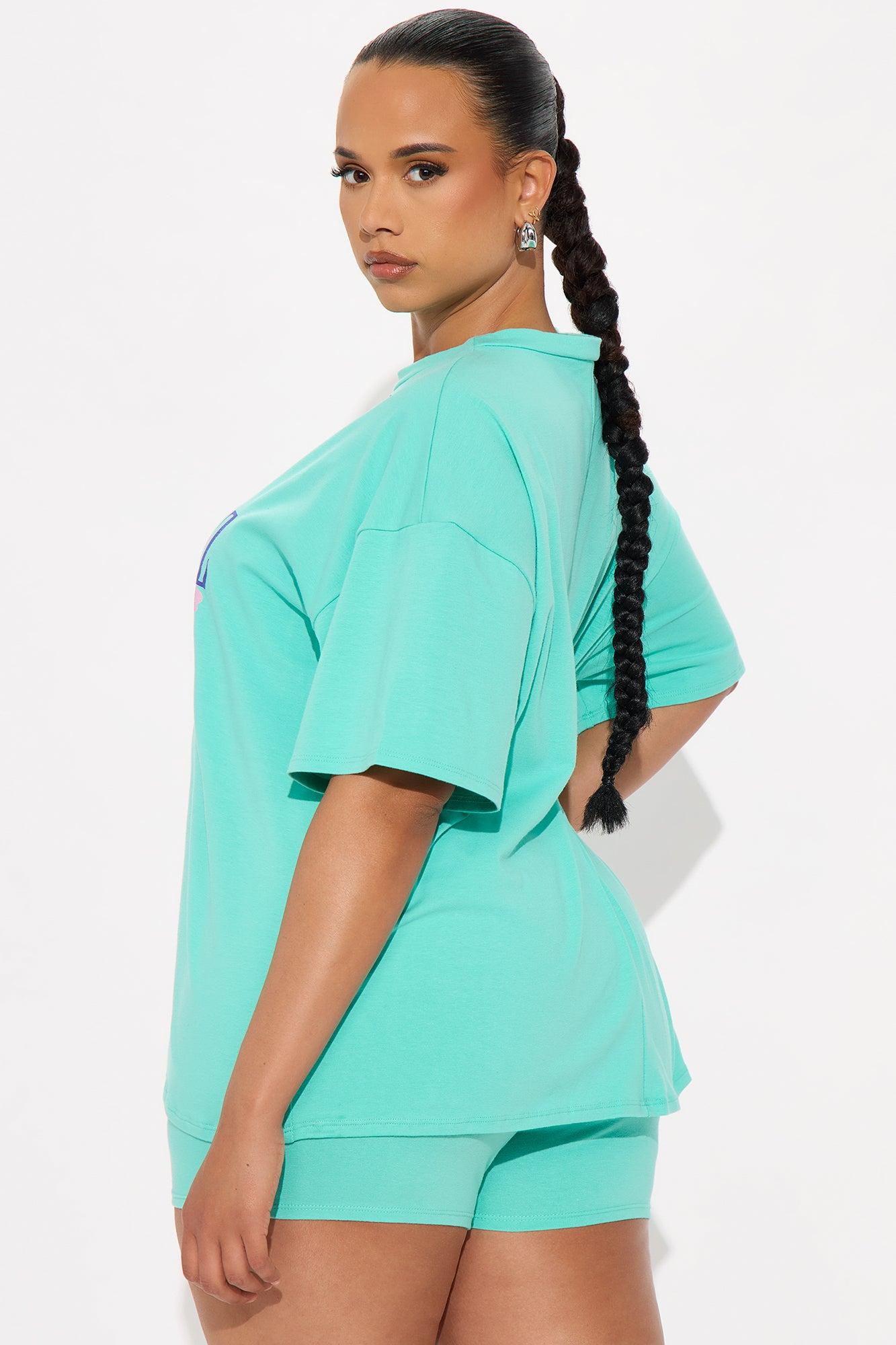 St. Tropez Beach Club Oversize  Short Set - Mint Female Product Image