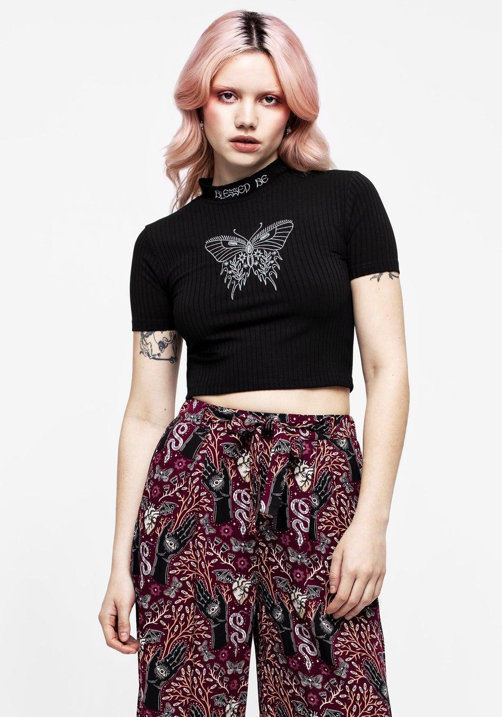 Dolore Rib Embroidered Crop Top Product Image