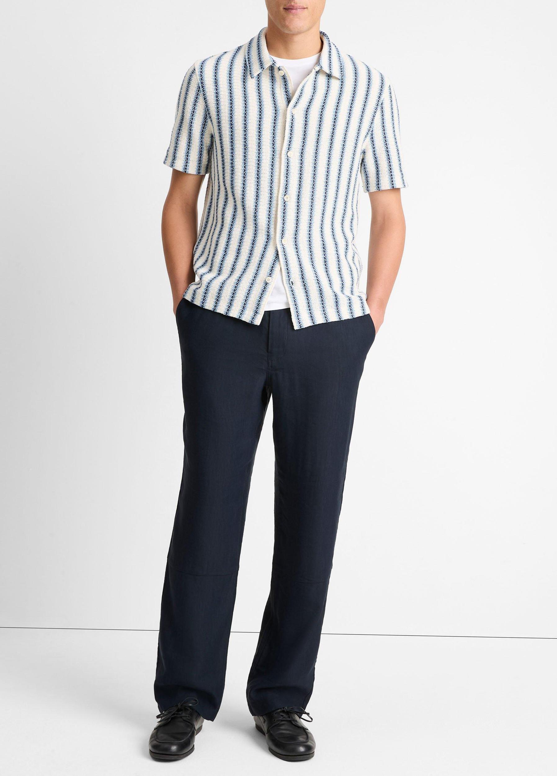 Beach Stripe Italian Cotton-Blend Shirt Product Image