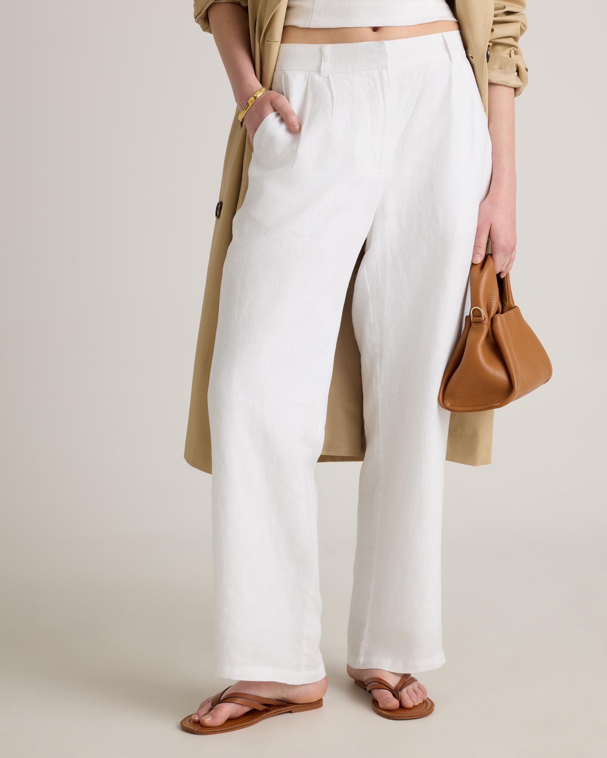 Quince | Women's 100% European Linen Pleated Trouser Product Image
