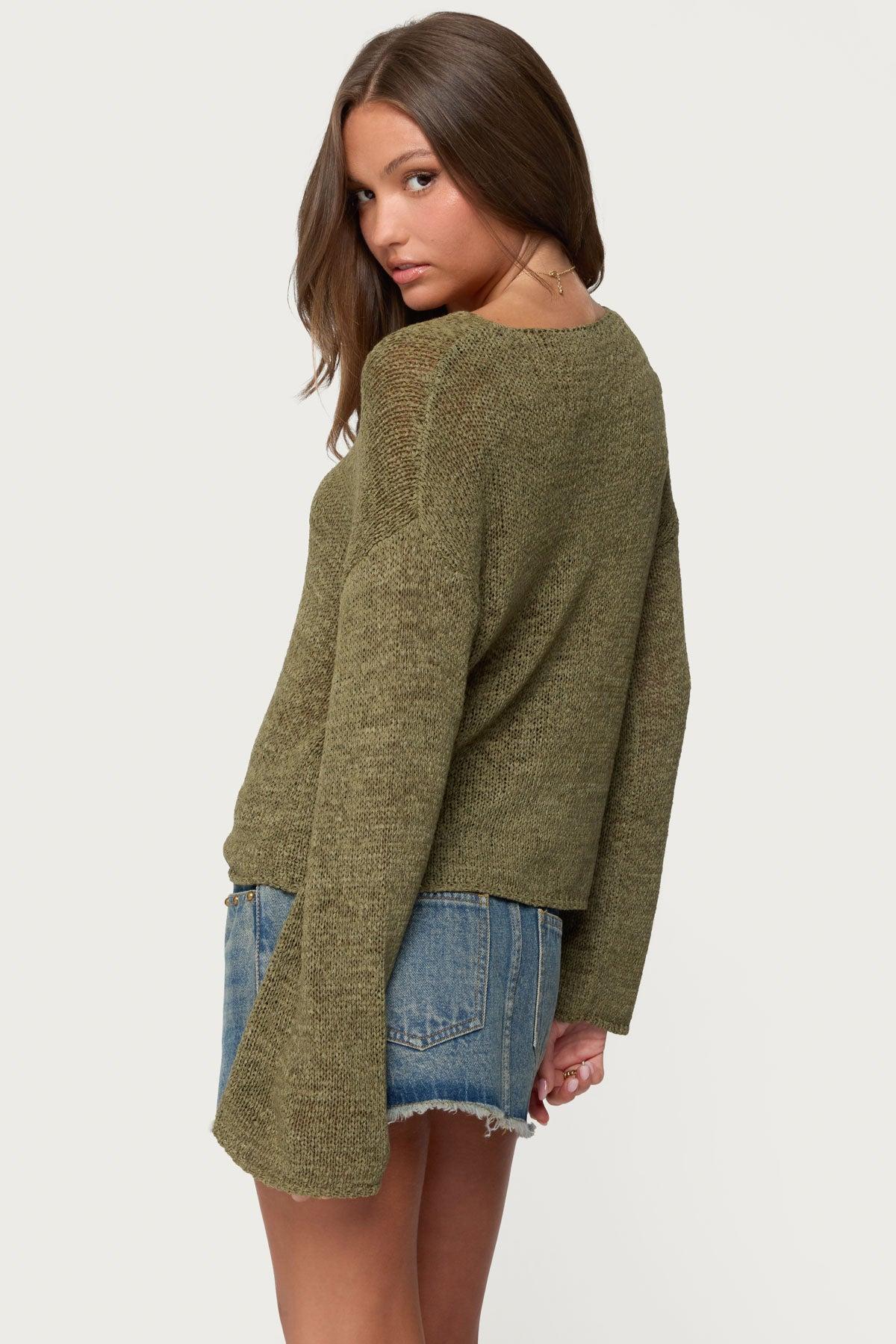 Drop Shoulder Light Knit Sweater Product Image