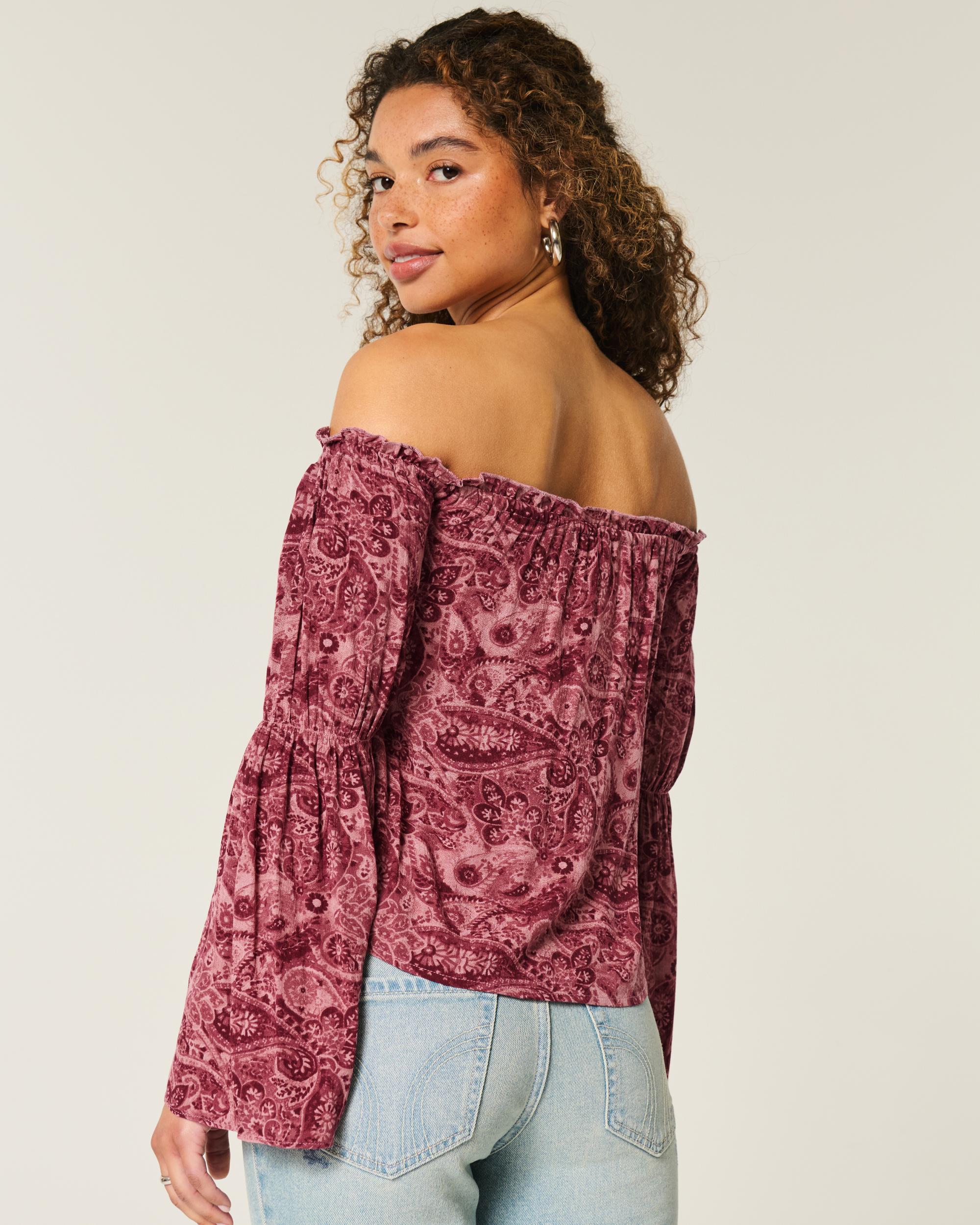 Easy Off-the-Shoulder Long-Sleeve Top Product Image