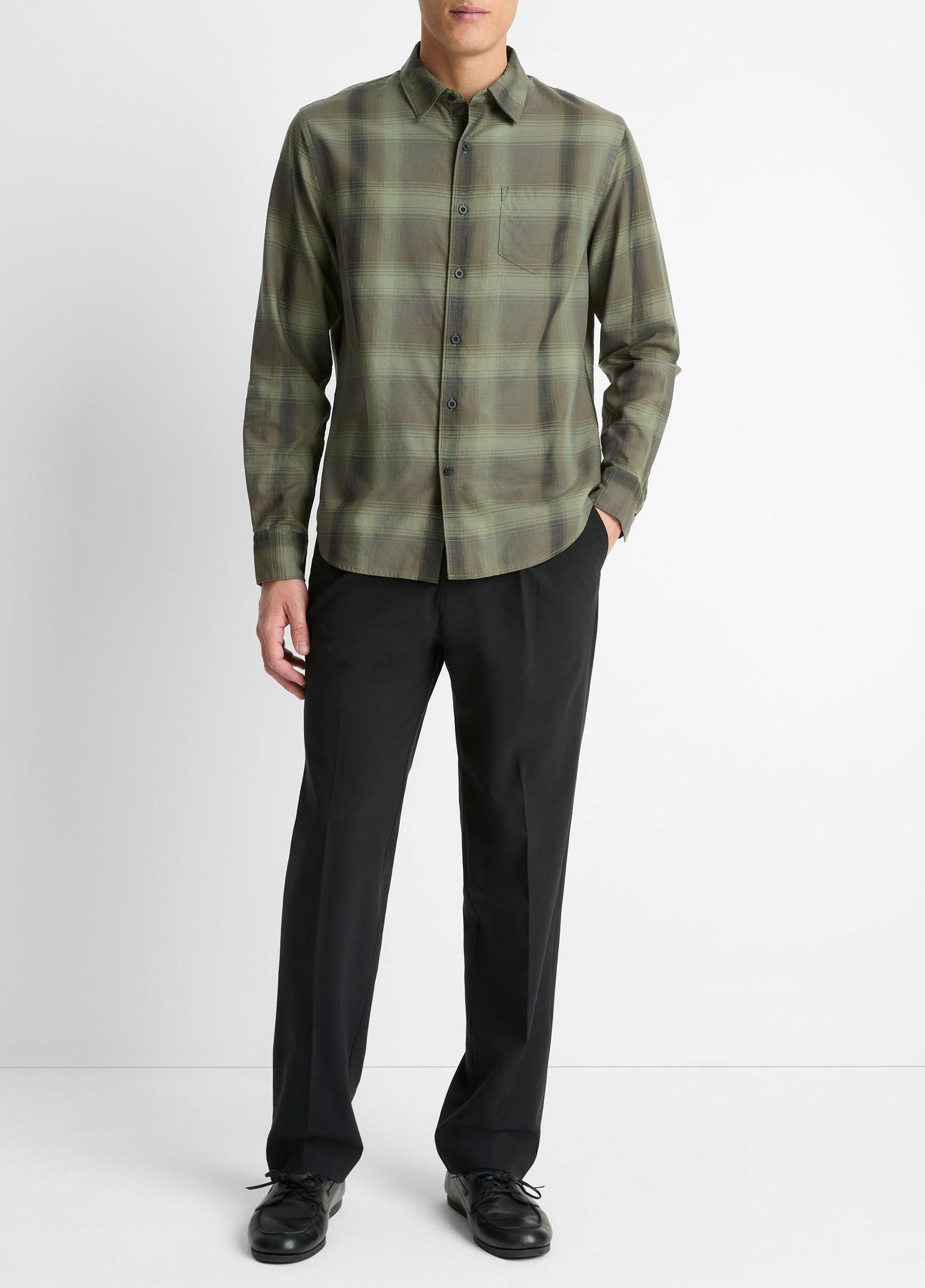 Sandalwood Plaid Cotton Button-Front Shirt Product Image