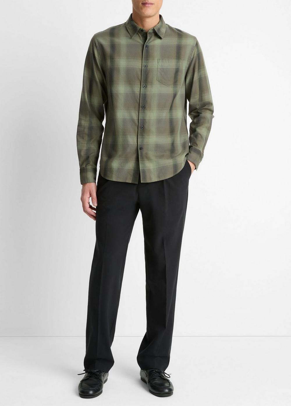 Sandalwood Plaid Cotton Button-Front Shirt Product Image