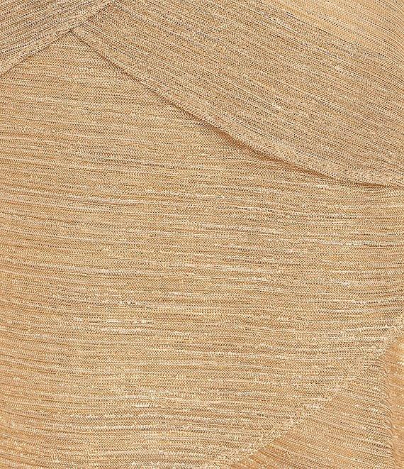 Ignite Evenings Shimmer Tiered Ruffle V-Neck Embellishment Short Flutter Sleeve Shift Dress Product Image