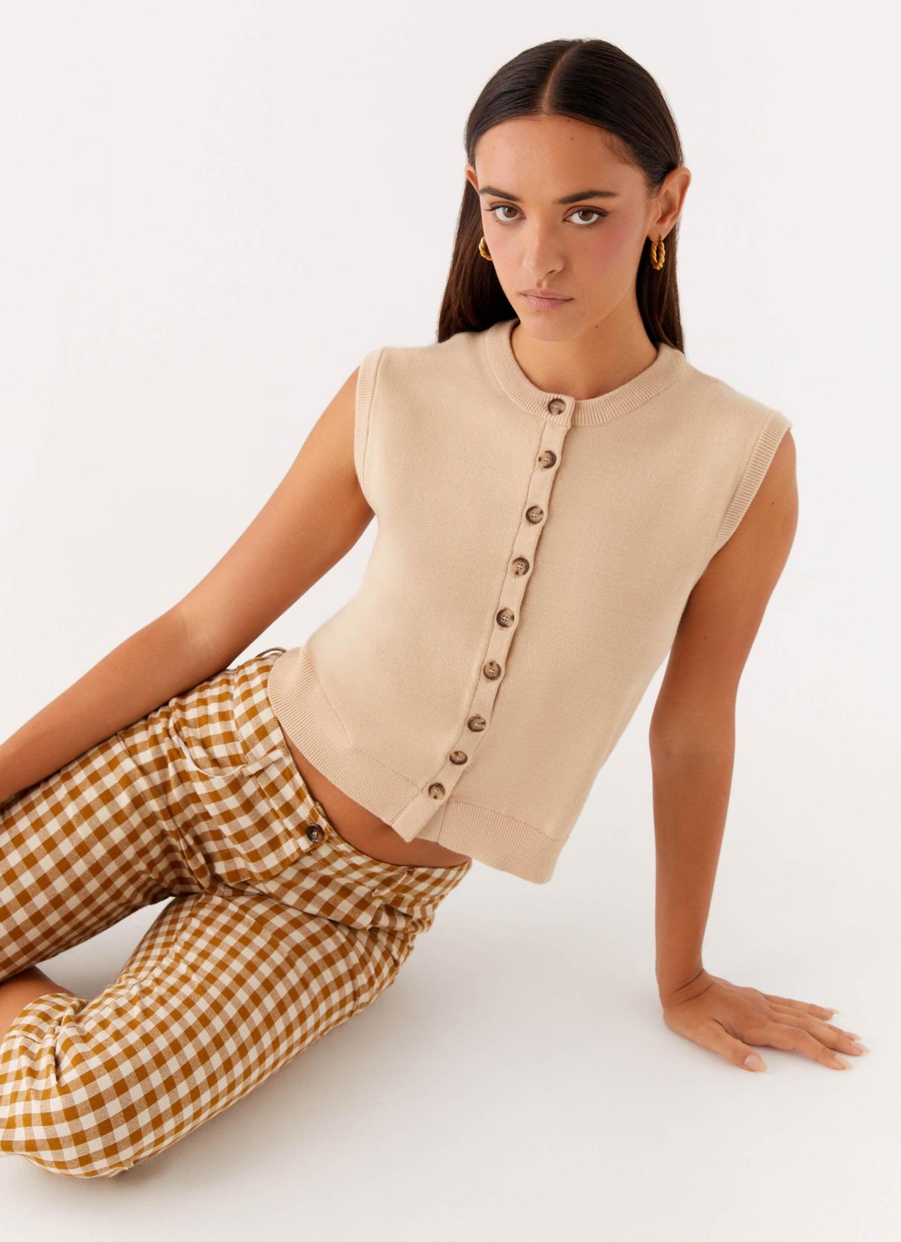 Mickey Knit Vest - Cream Product Image