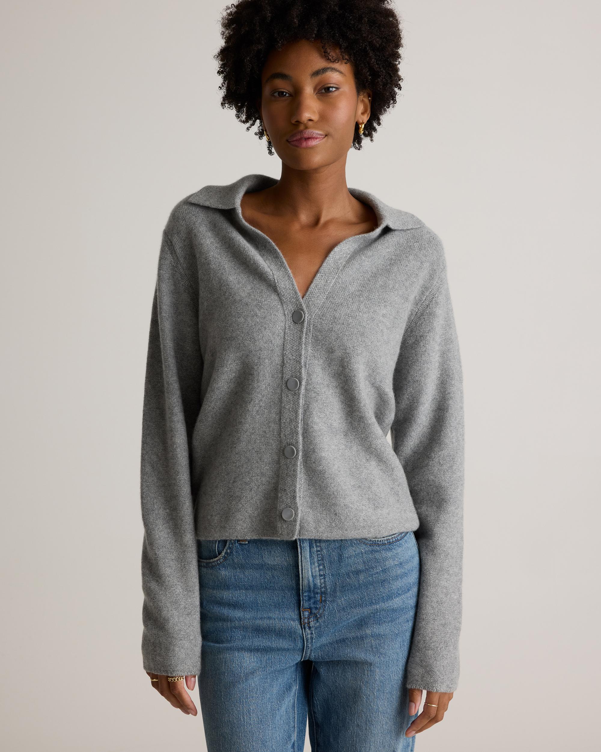 Quince | Women's Mongolian Cashmere Collared Cardigan Sweater Size XS Product Image