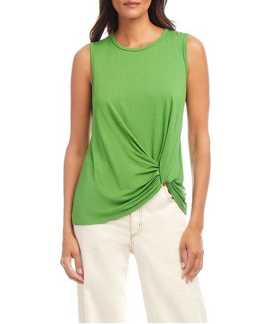Karen Kane Pick-Up Crew Neck Sleeveless Stretch Jersey Top Product Image