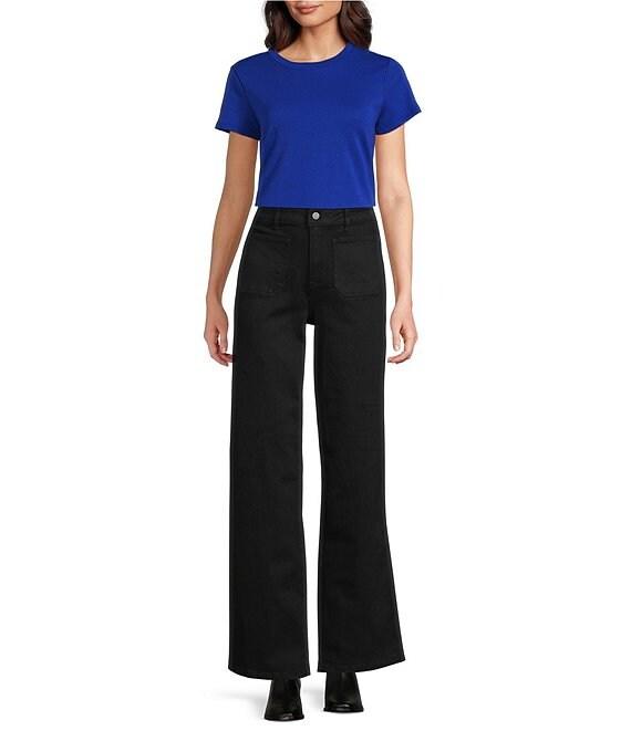 Vince Camuto Short Sleeve Crew Neck Knit Tee Shirt Product Image