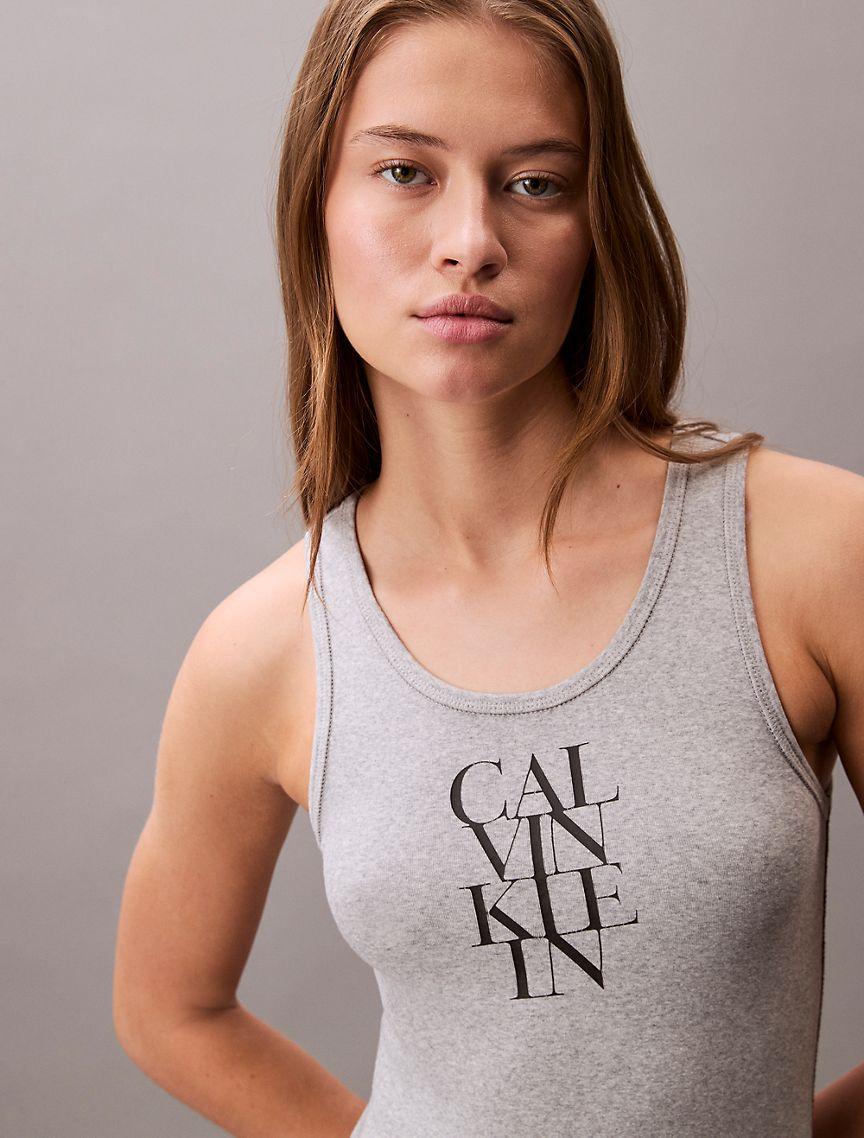 Cotton Rib Logo Graphic Mini Tank Dress Product Image