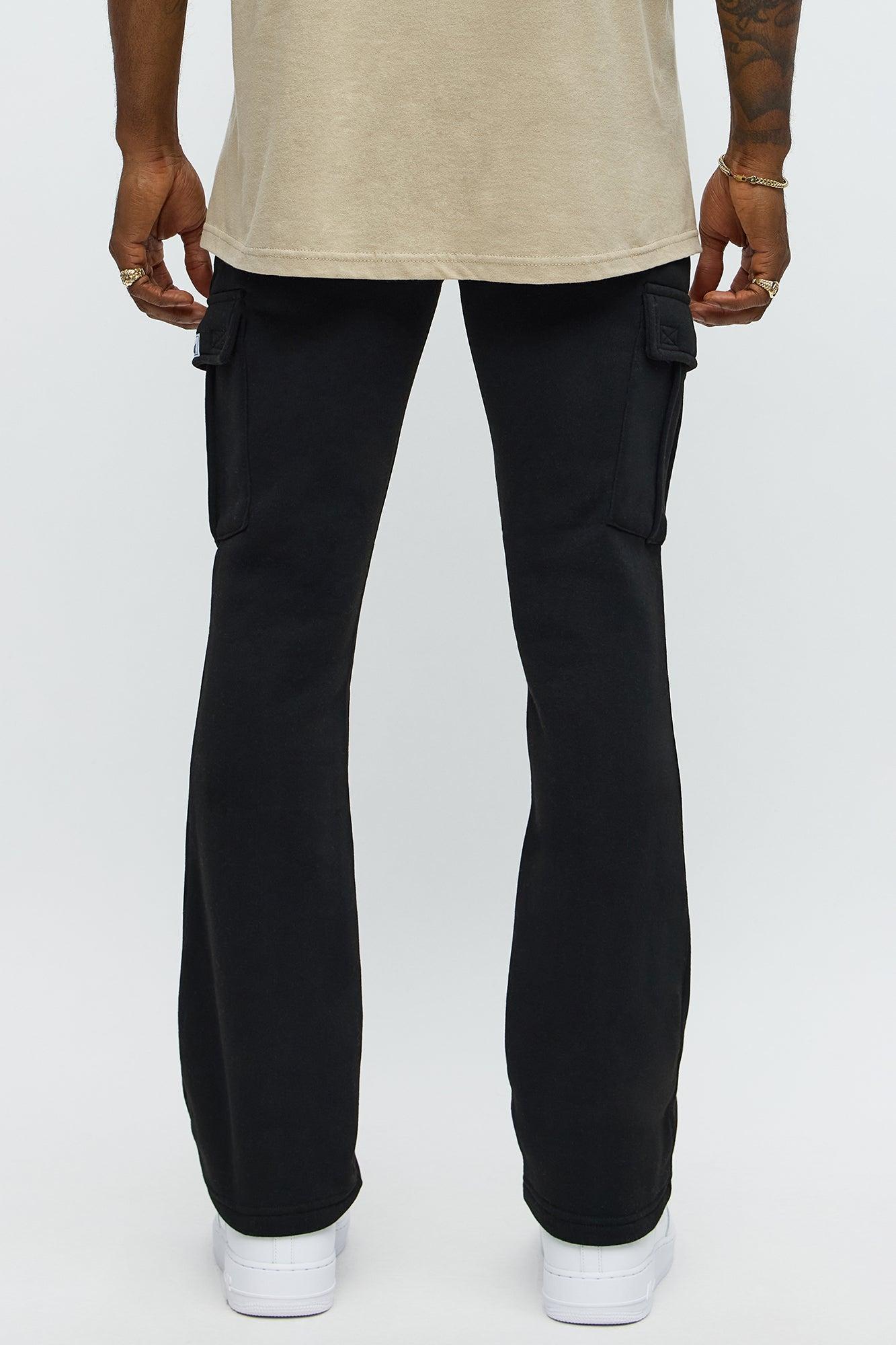In The Cut Cargo Flared Sweatpants - Black Male Product Image