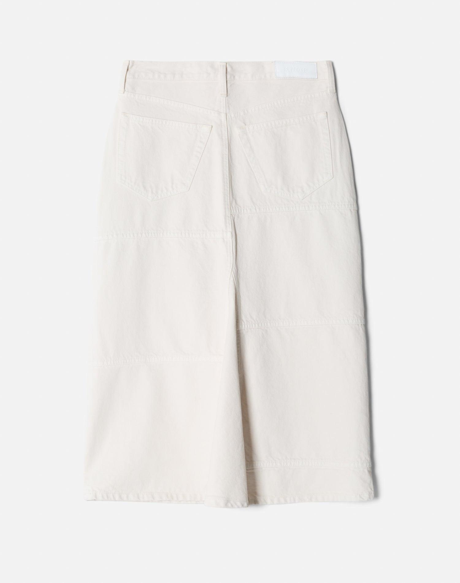 Mid Rise Seamed Skirt - Vintage White Female Product Image