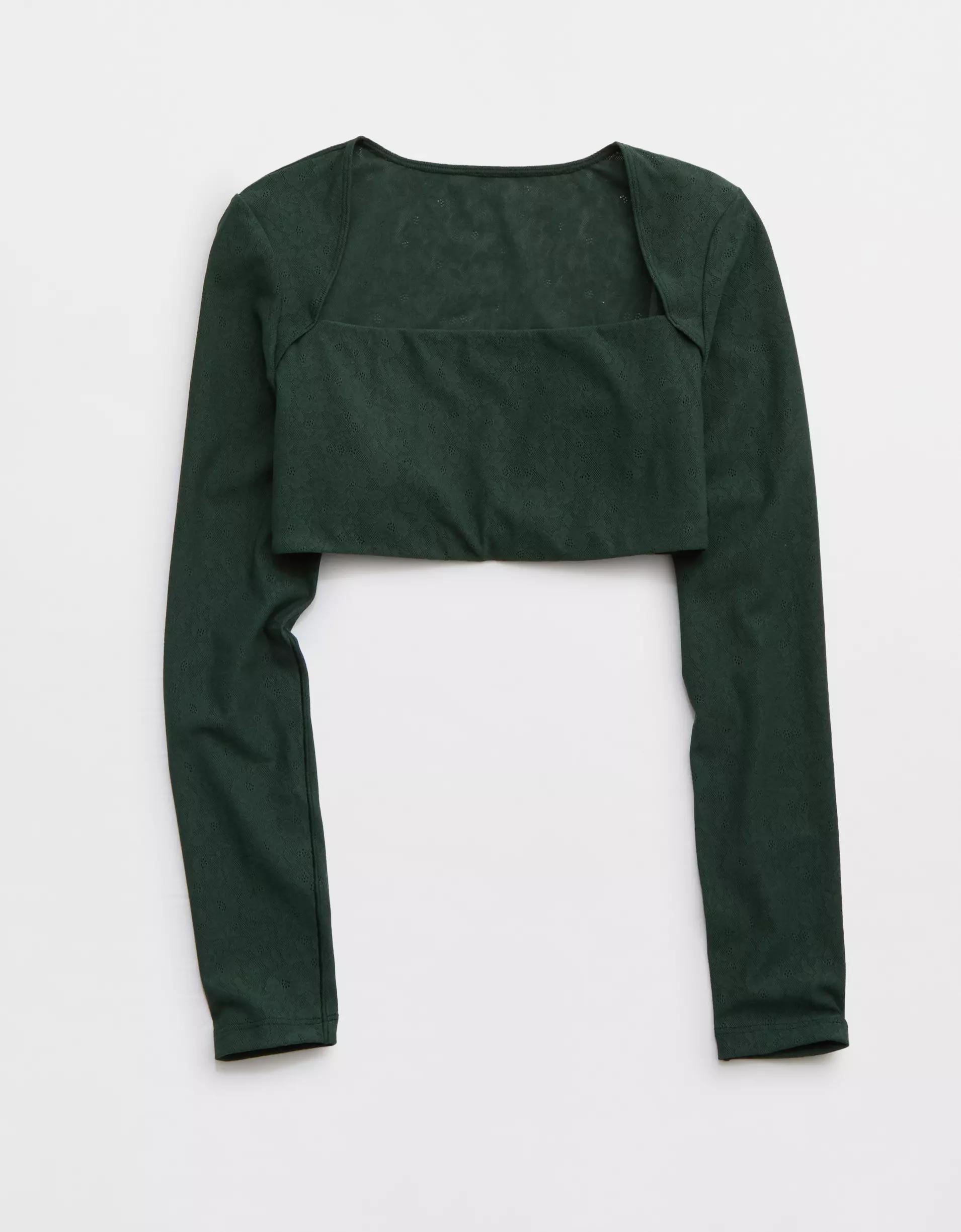 OFFLINE By Aerie Real Me Lace Long Sleeve Bra Top Product Image