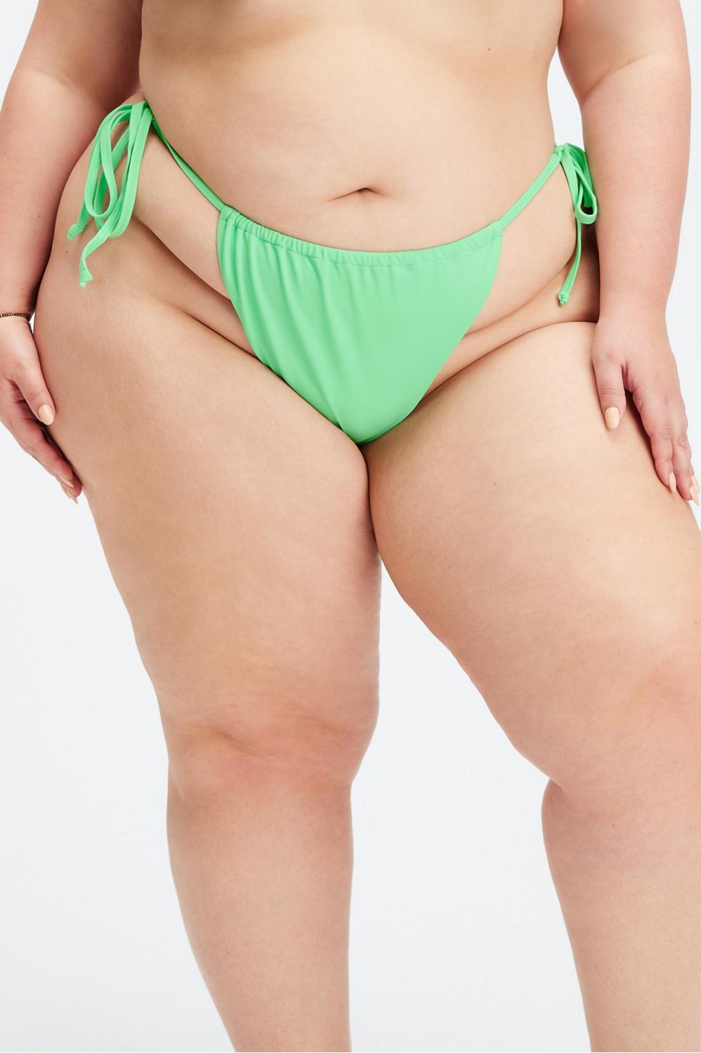 Fabletics High-Cut String Bikini Bottom Womens green Size XS Product Image