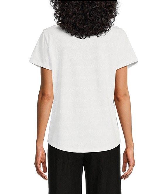 Allison Daley Short Sleeve Keyhole Neck Knit Top Product Image