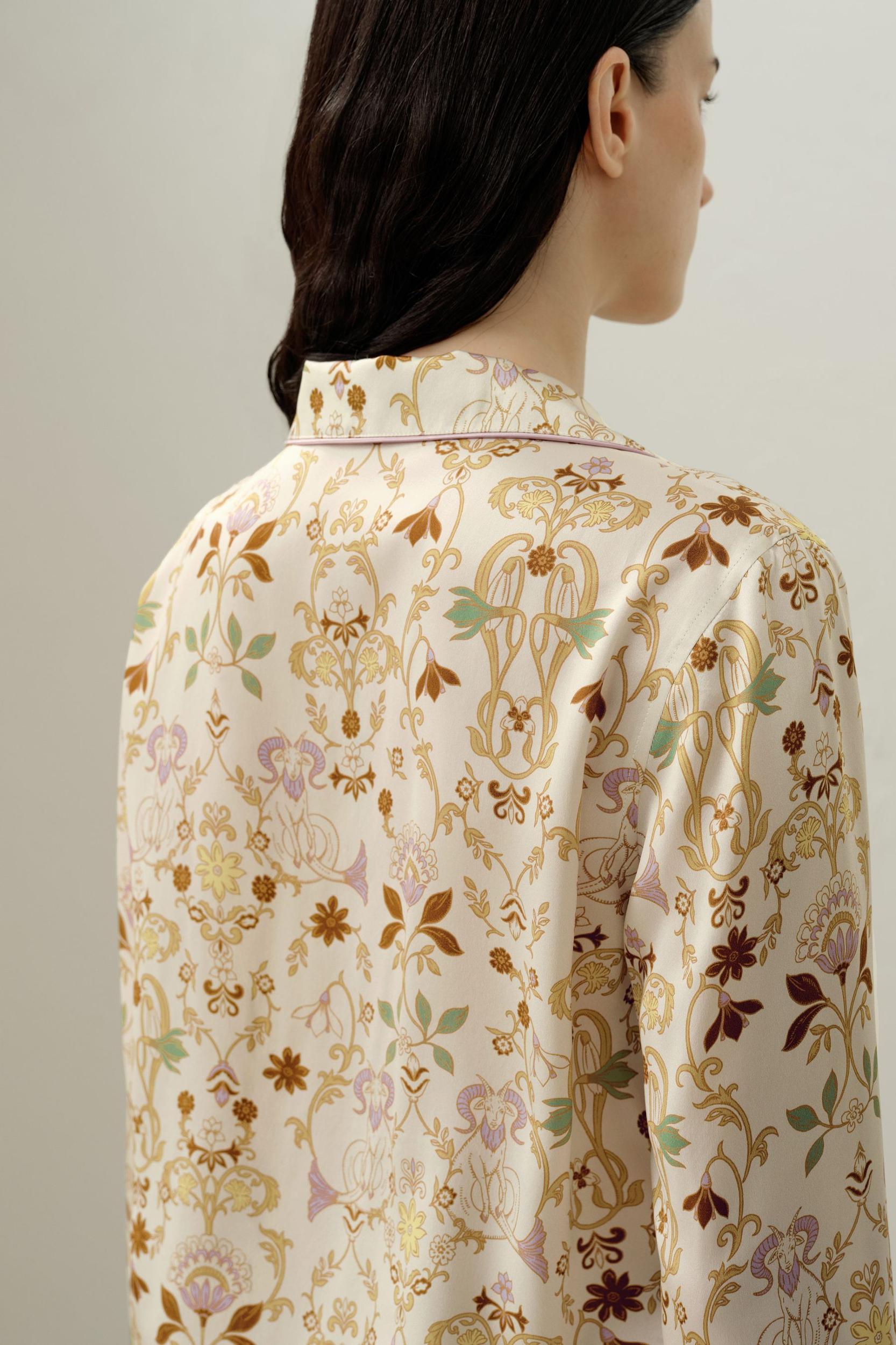 Capricorn Zodiac Classic Silk Pajama Set Product Image