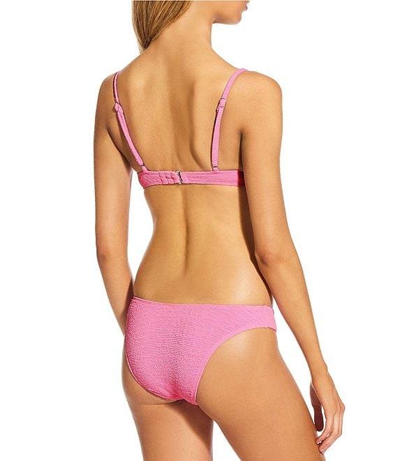 GB Solid Scrunchie Textured Extra High Leg Scoop Front Swim Bottom Product Image
