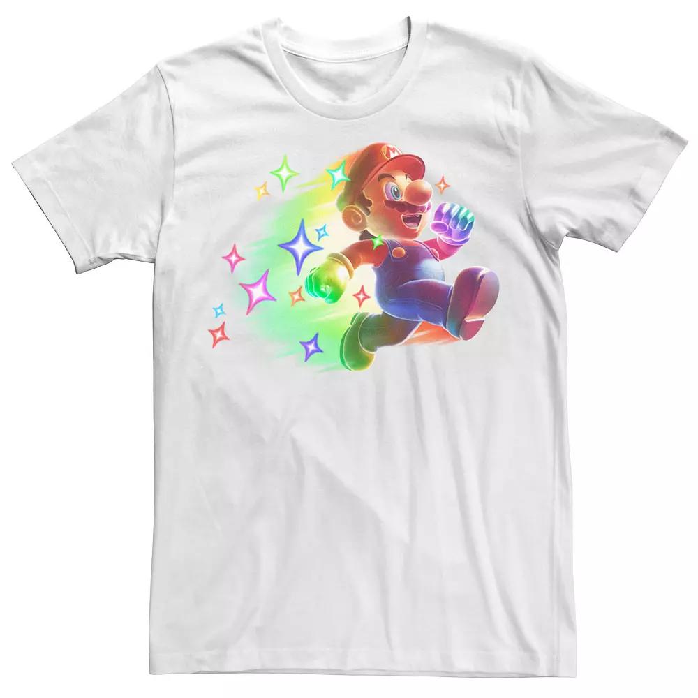 Men's Nintendo Super Mario Action Pose Neon Portrait Graphic Tee,  Product Image