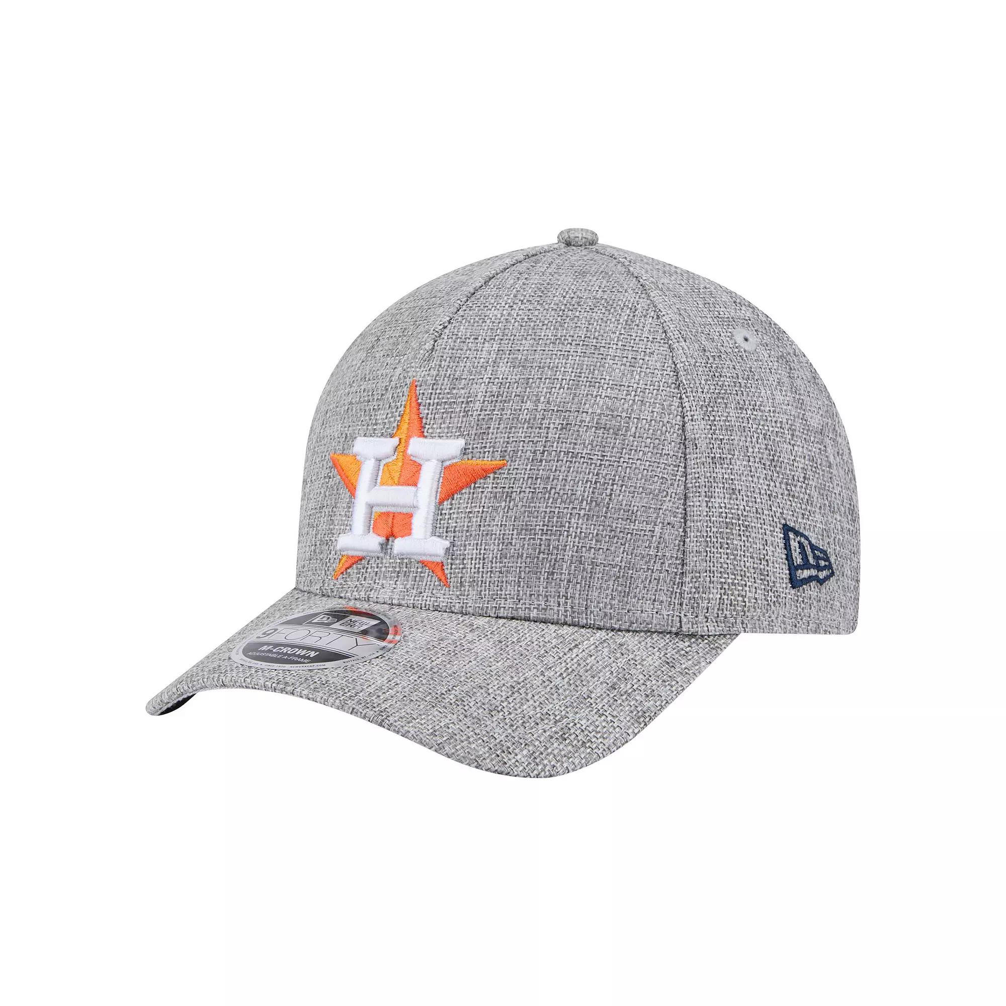 Men's New Era Gray Houston Astros Cotton Weave M-Crown A-Frame 9FORTY Adjustable Hat, Grey Product Image