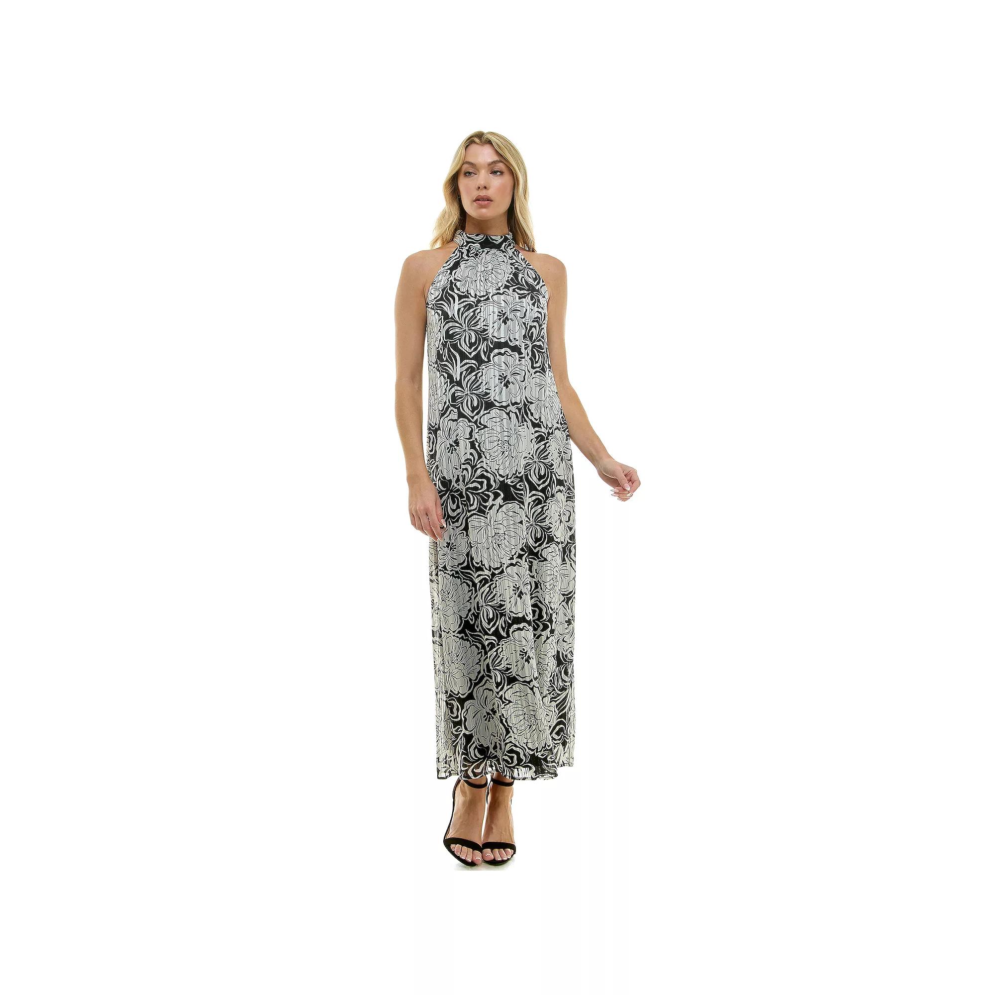 Womens Luxology Keyhole Back Halter Maxi Dress Product Image