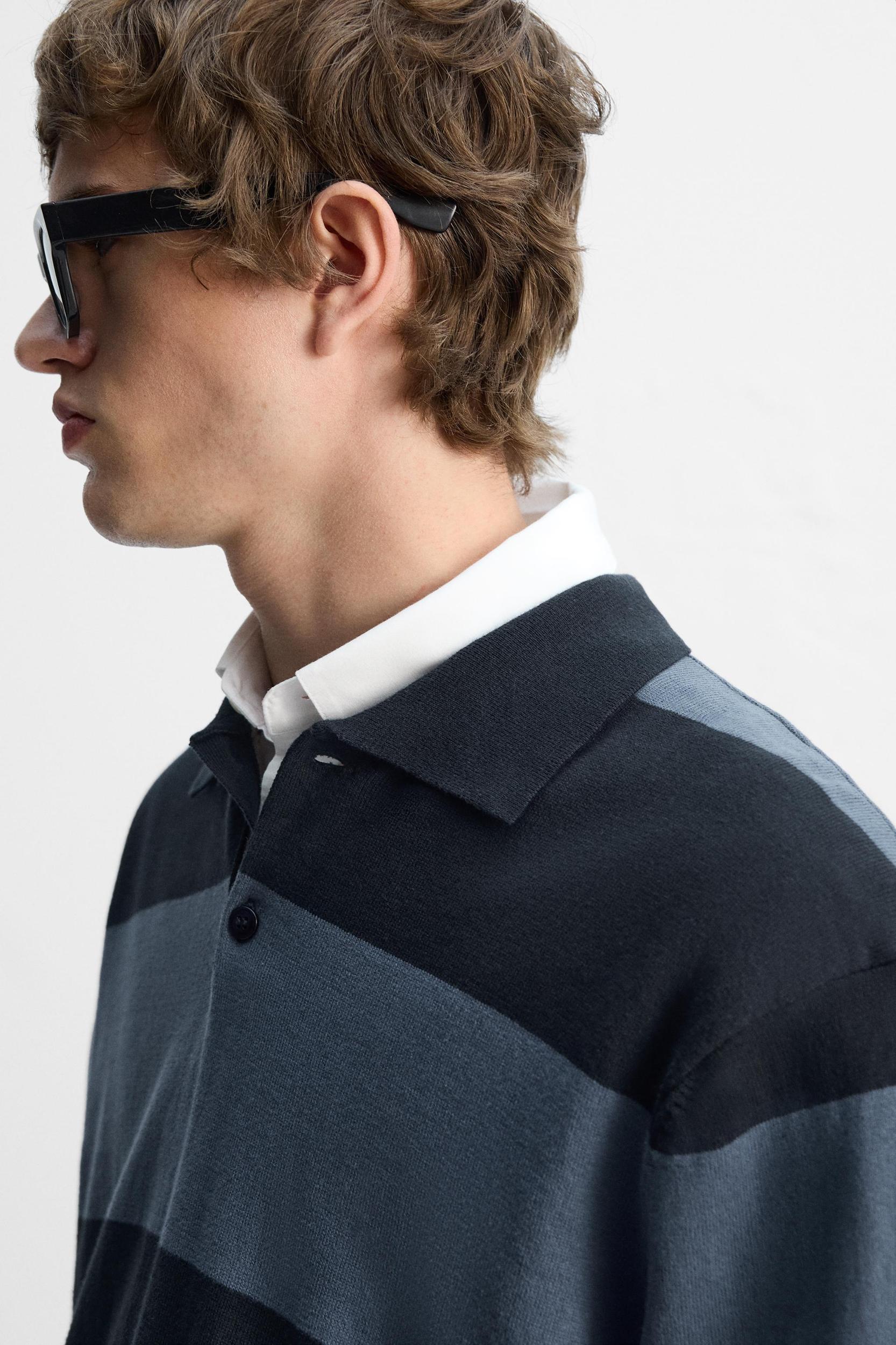 STRIPED KNIT POLO Product Image