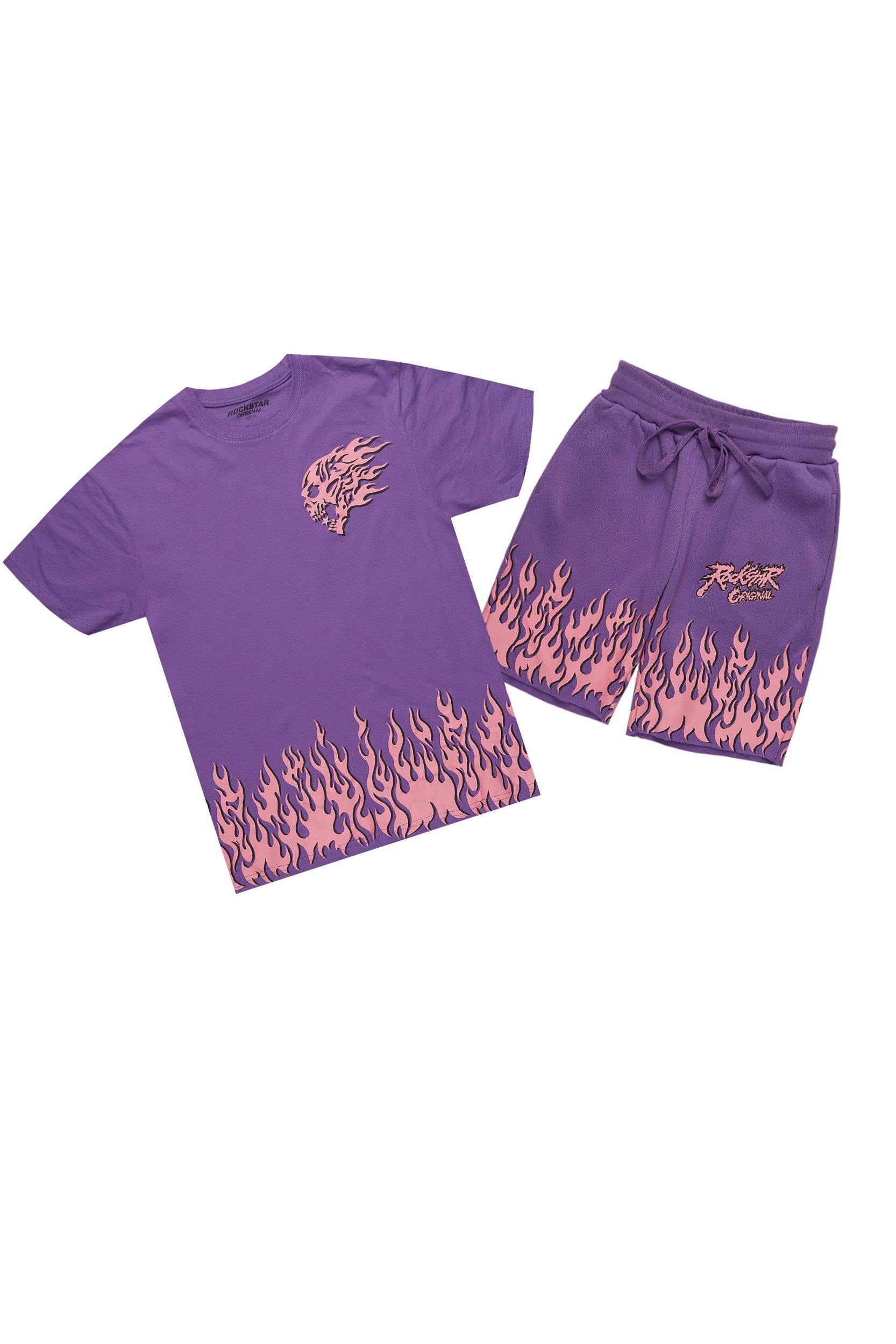 Arais Purple T-Shirt Short Set Female Product Image