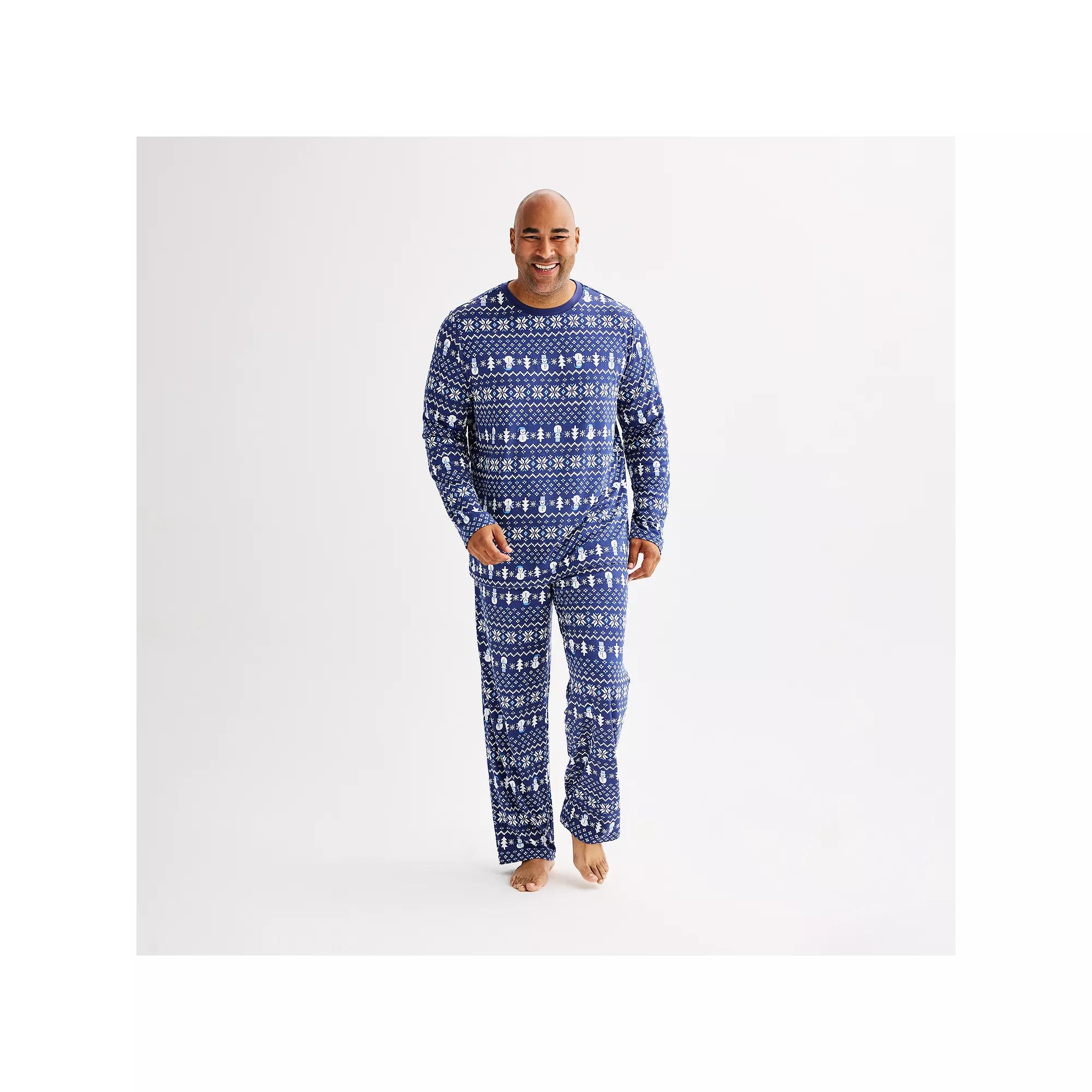 Big & Tall Jammies For Your Families® Winter Fairisle Pajama Top & Pajama Bottoms Set, Men's, Size: 4XB Product Image