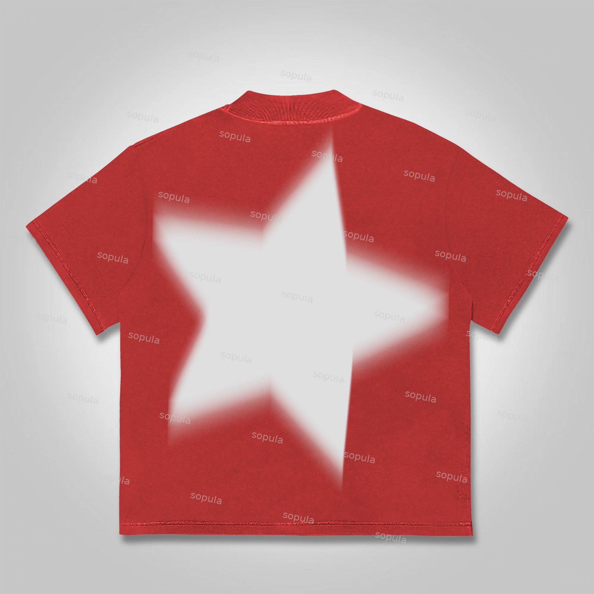 Men's Casual Virtual Shadow Graphics Cotton Short Sleeve T-Shirt Product Image