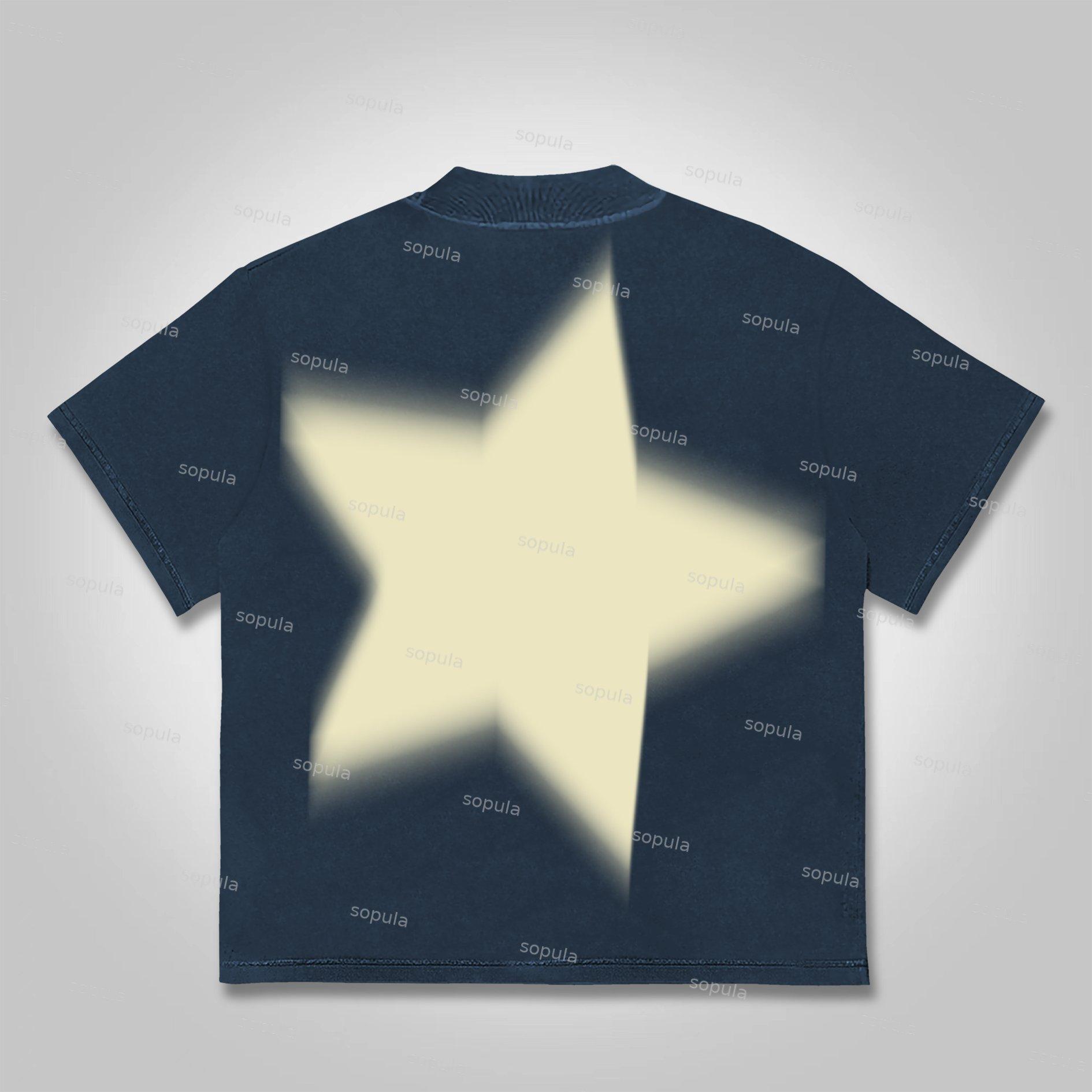 Men's Casual Virtual Shadow Graphics Cotton Short Sleeve T-Shirt Product Image