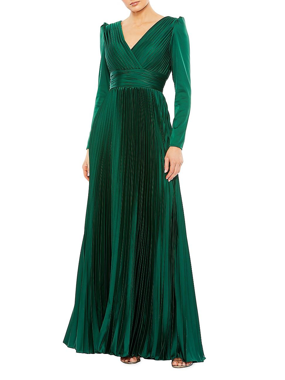 Mac Duggal Surplice V-Neck 34 Sleeve Pleated A Product Image