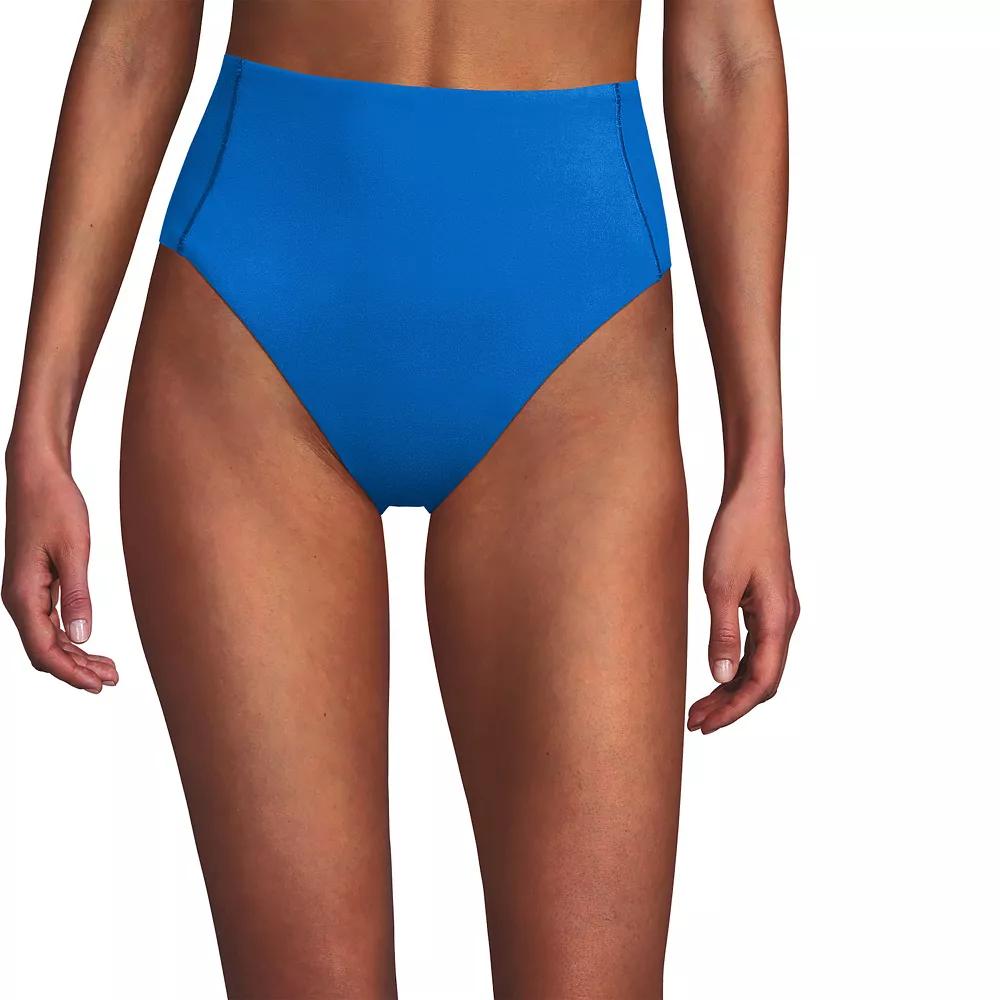 Women's Lands' End High Waisted High Leg Bikini Bottoms,  Product Image