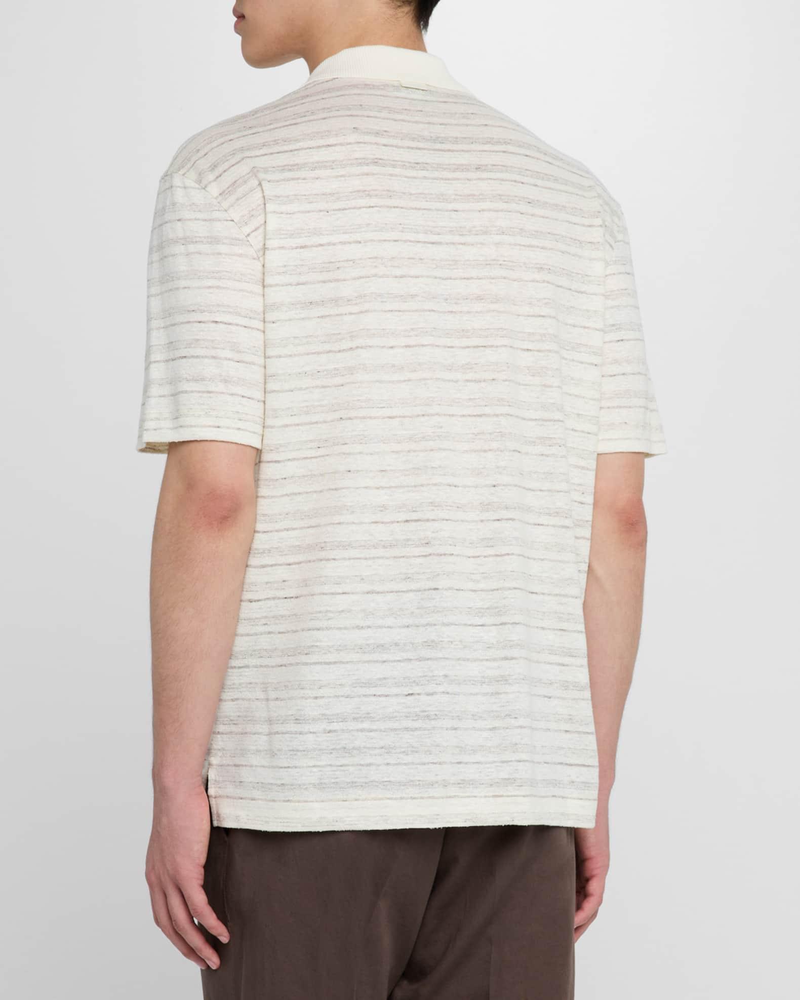 Men's Johnny Collar Multi-Stripe Polo Shirt Product Image