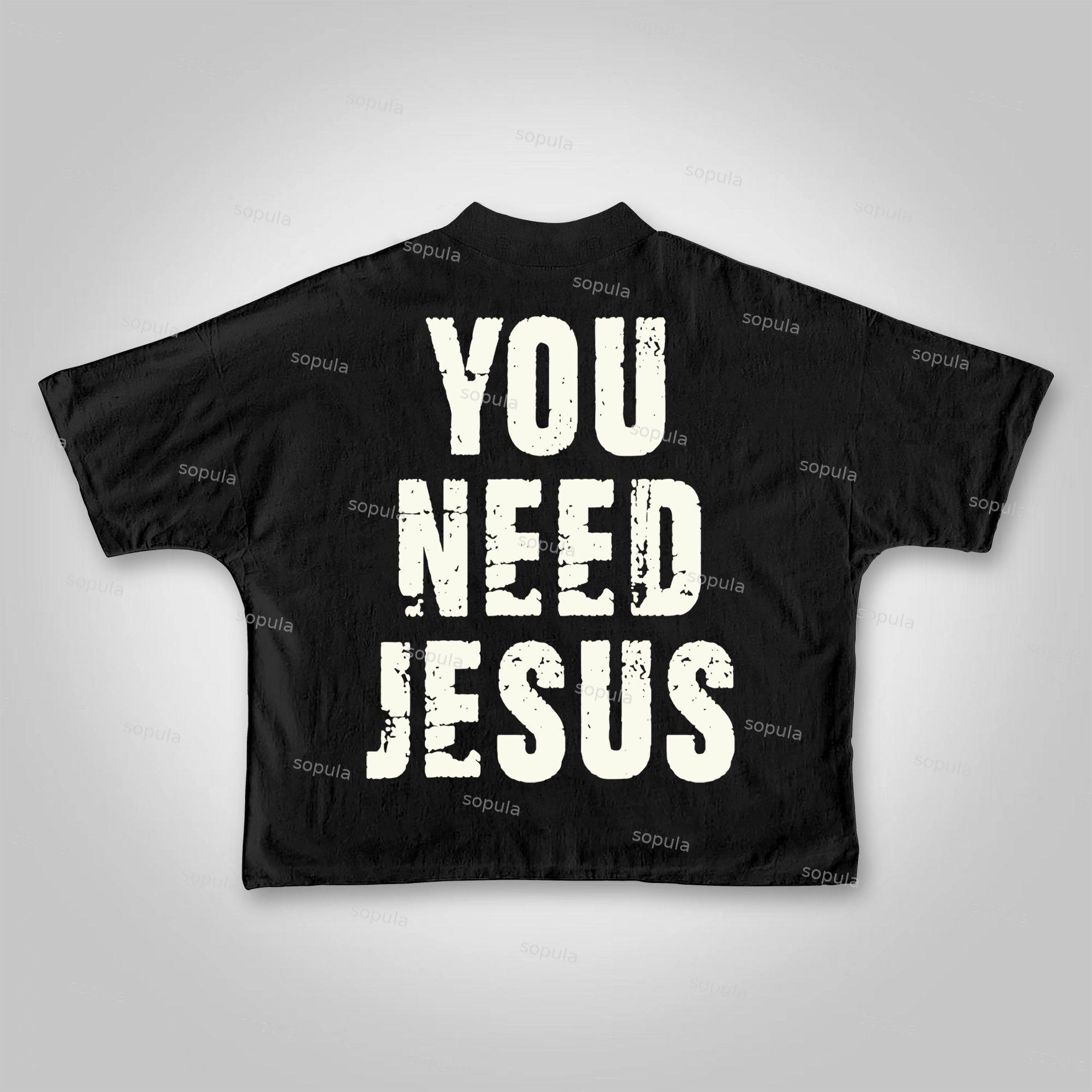 Sopula You Need Jesus Graphic Cropped T-shirt Product Image