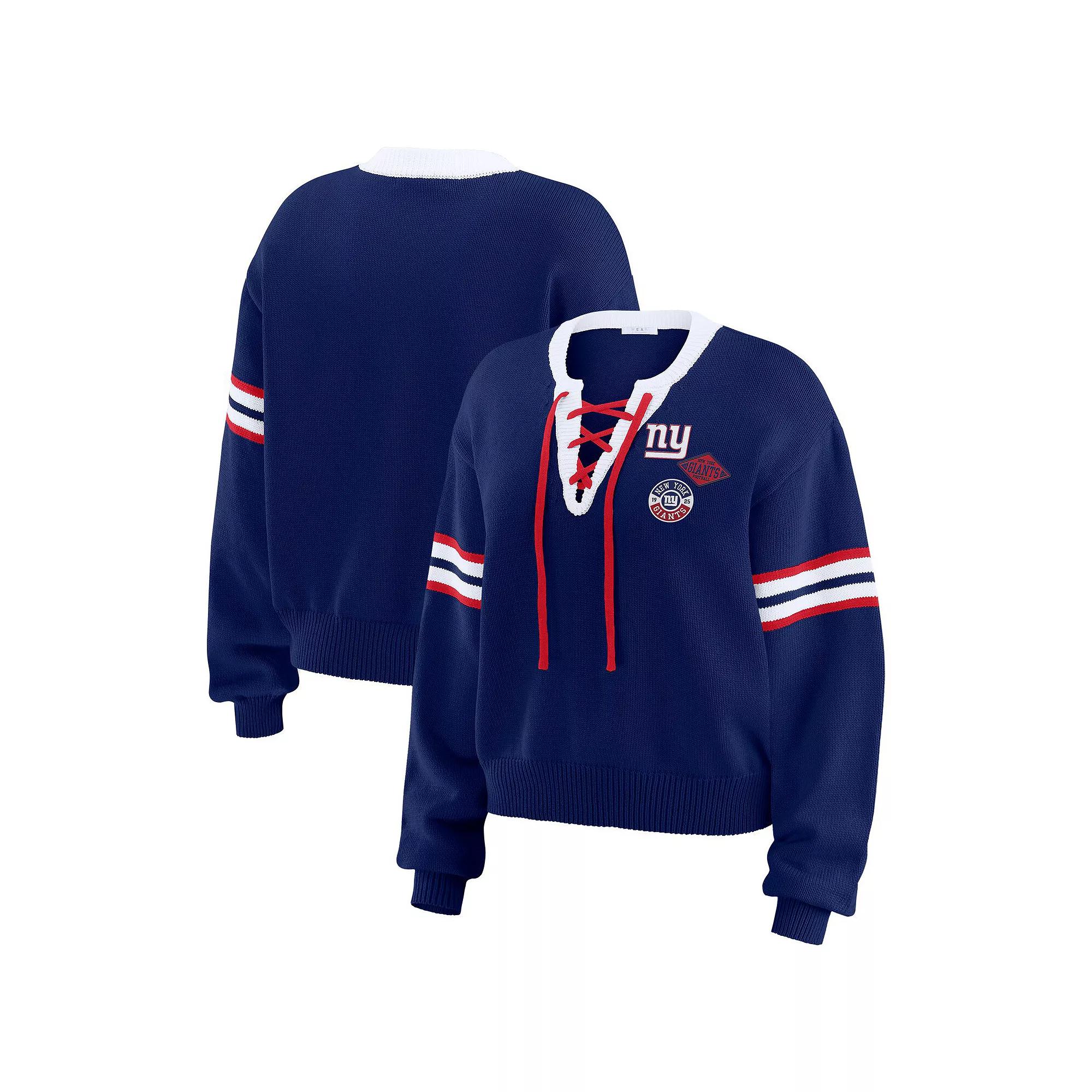 Women's WEAR by Erin Andrews Burgundy Washington Commanders Lace-Up Pullover Sweatshirt,  Product Image