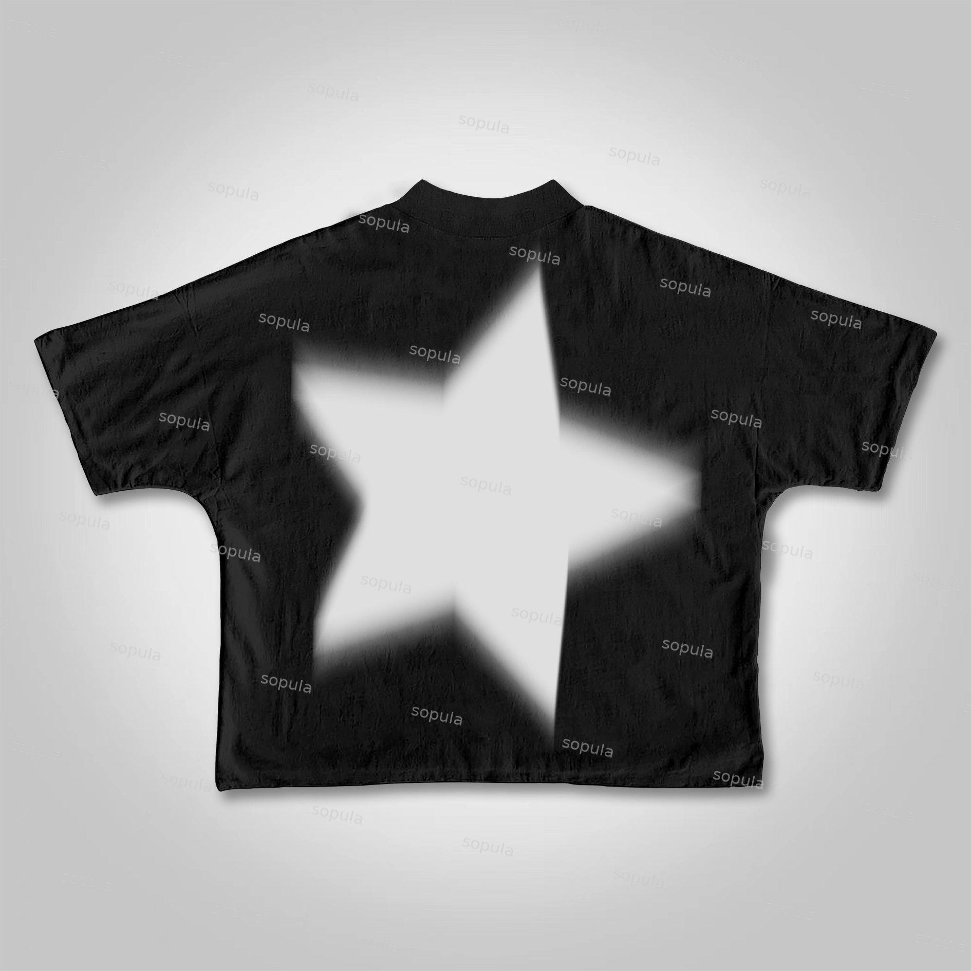 Sopula Virtual Shadow Graphics Cropped T-Shirts Product Image