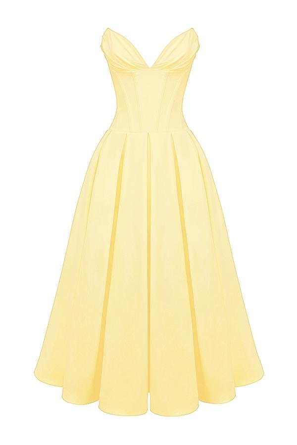 Lady  sunshine strapless tulle midi dress Product Image