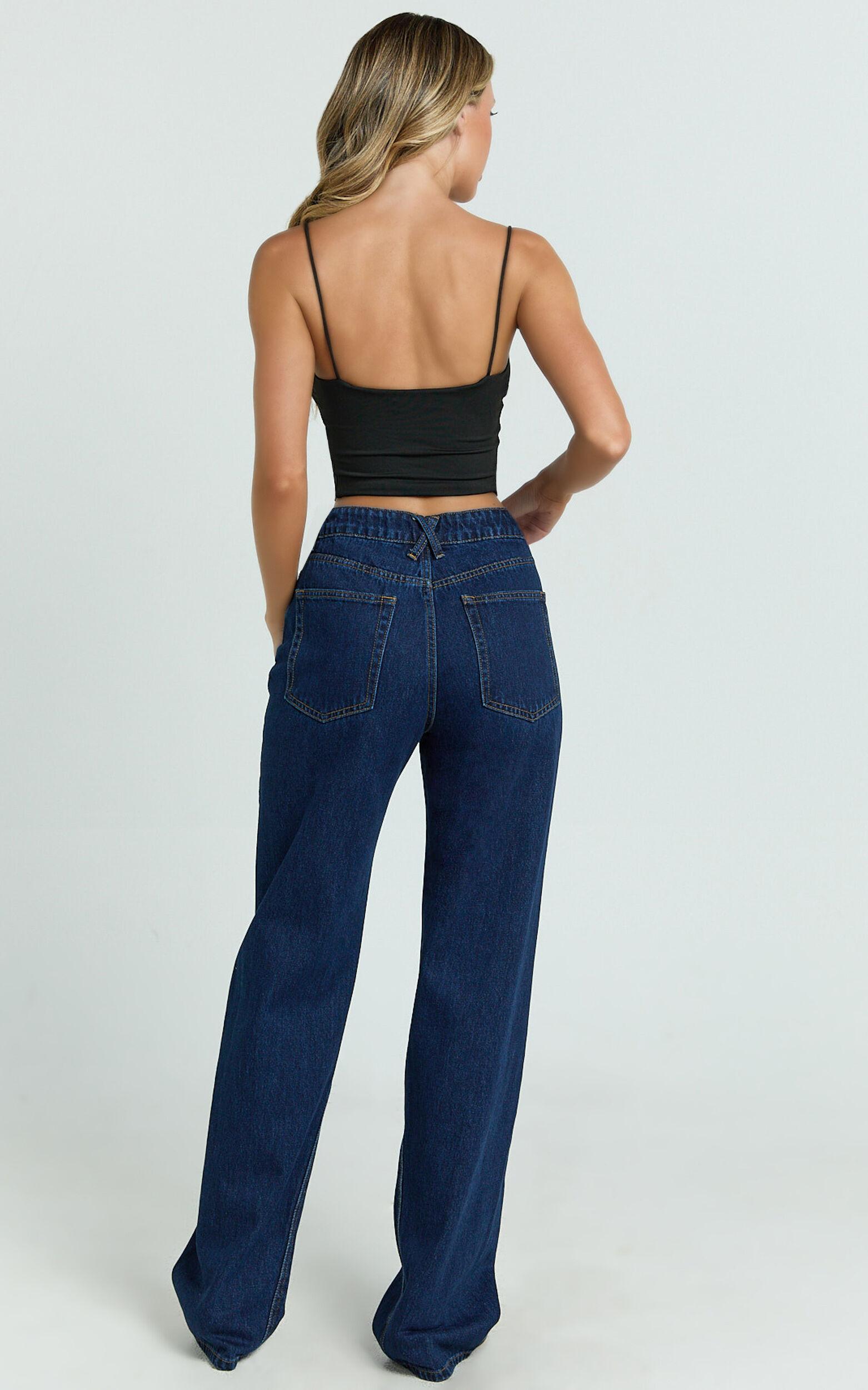 Abbie Jeans - Mid Rise Straight Leg Recycled Denim Jeans in Indigo Wash Product Image